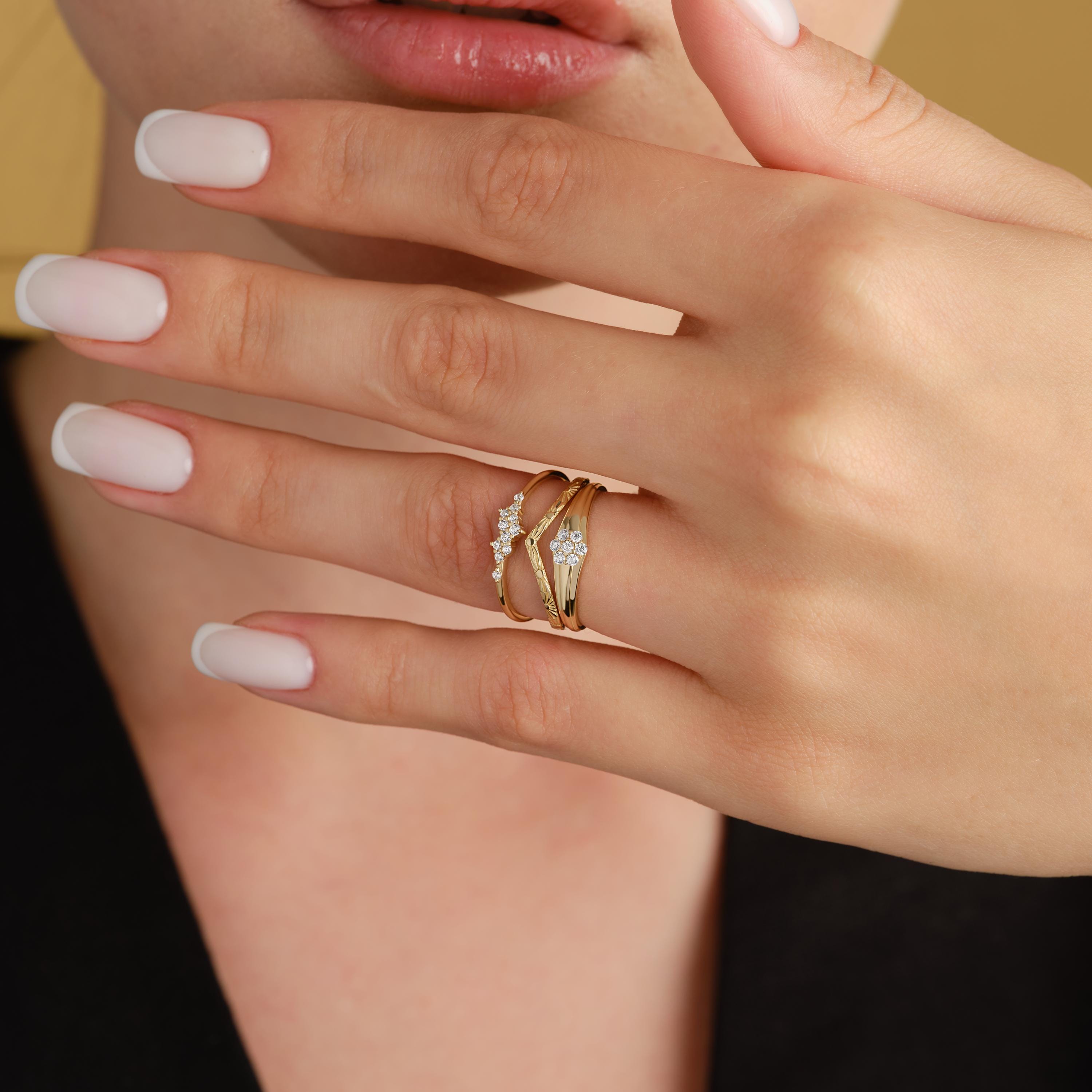 solid gold stackable rings