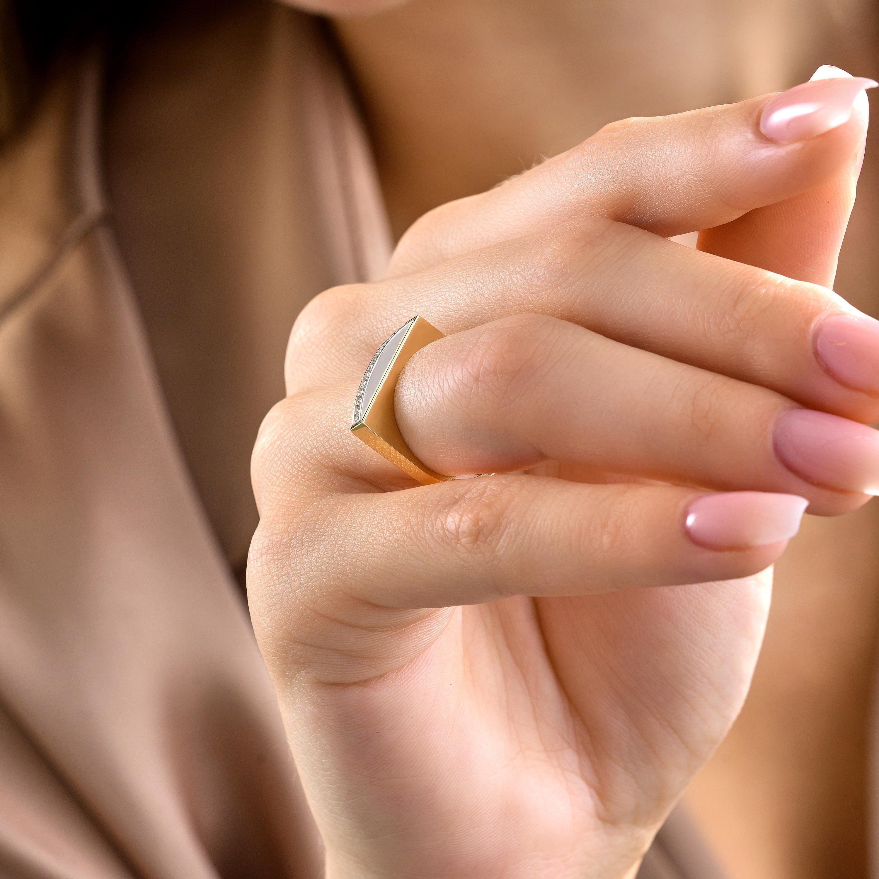 channel set diamond band gold