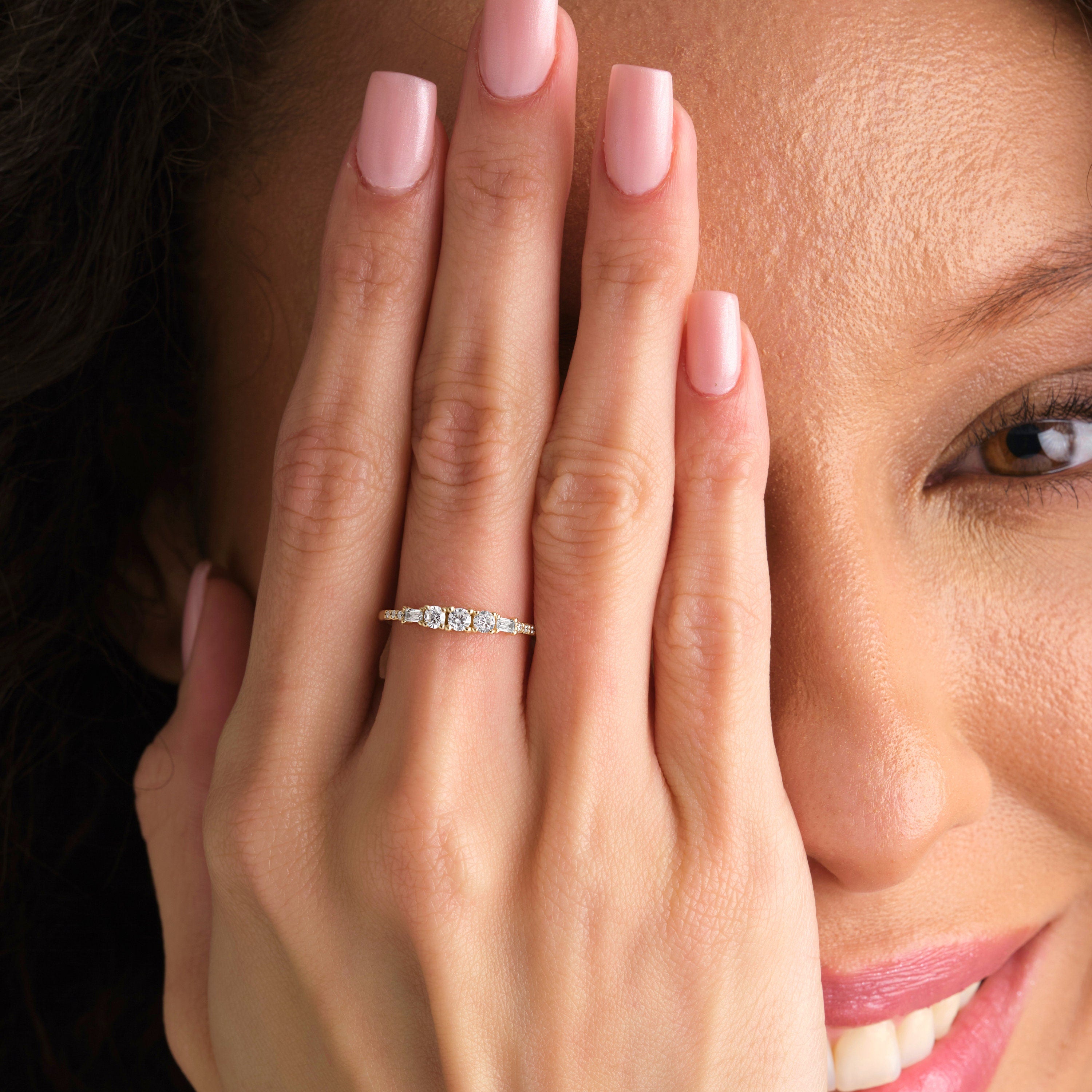 18K Gold Stacking Ring Thin Band Engagement