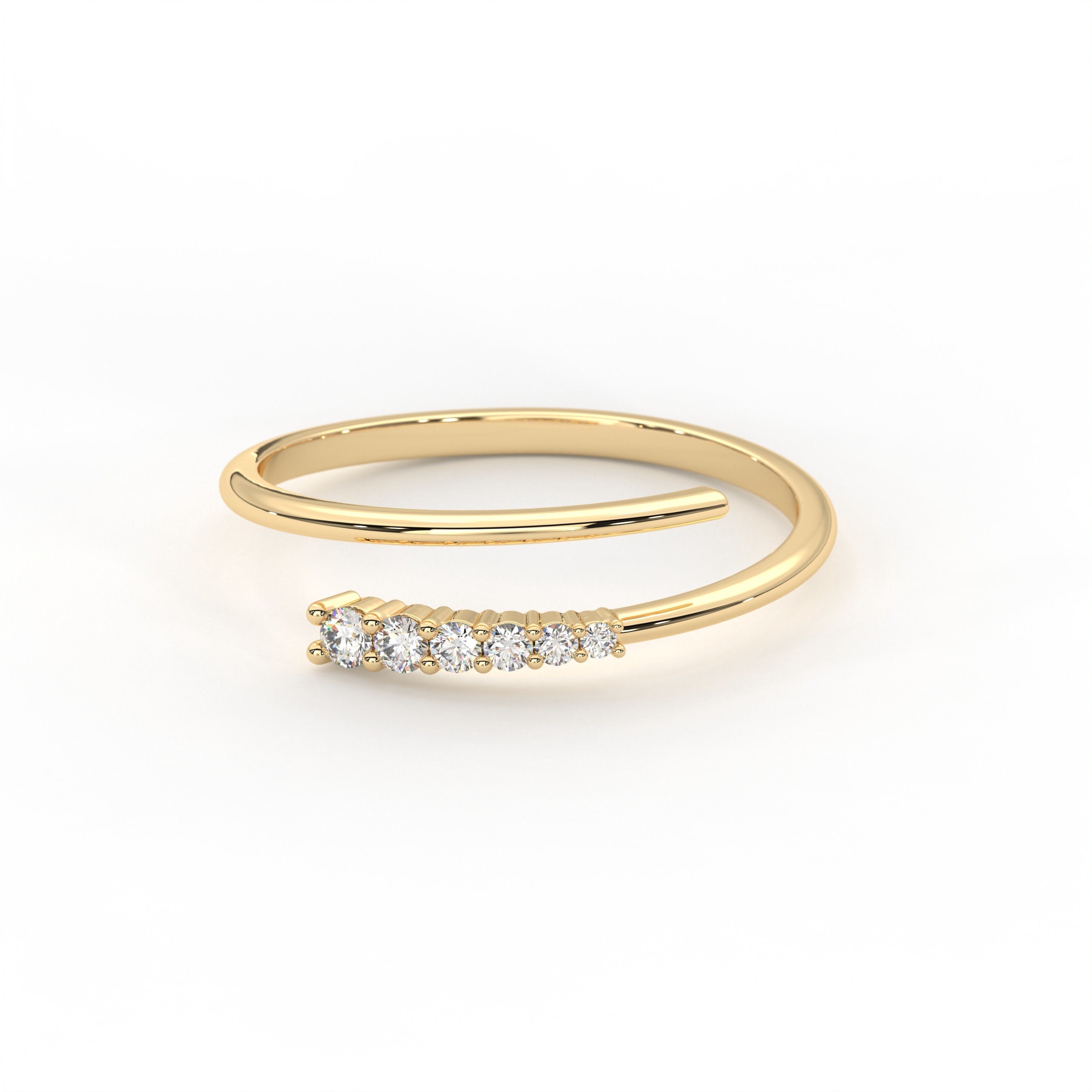 Gold Spiral Ring Solid Gold Cuff Band