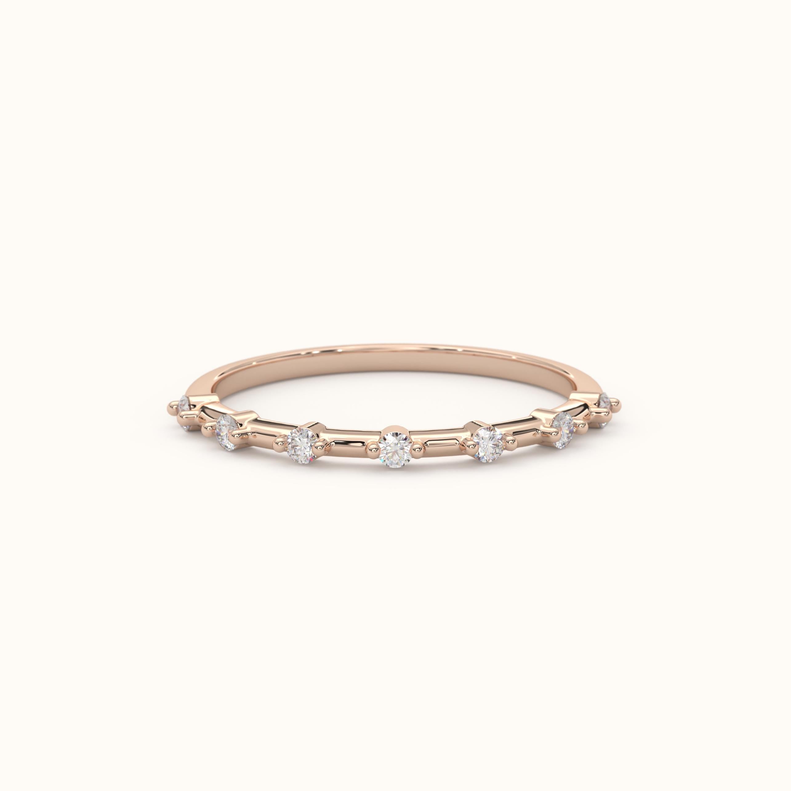 Solid Gold Petite Diamond Ring