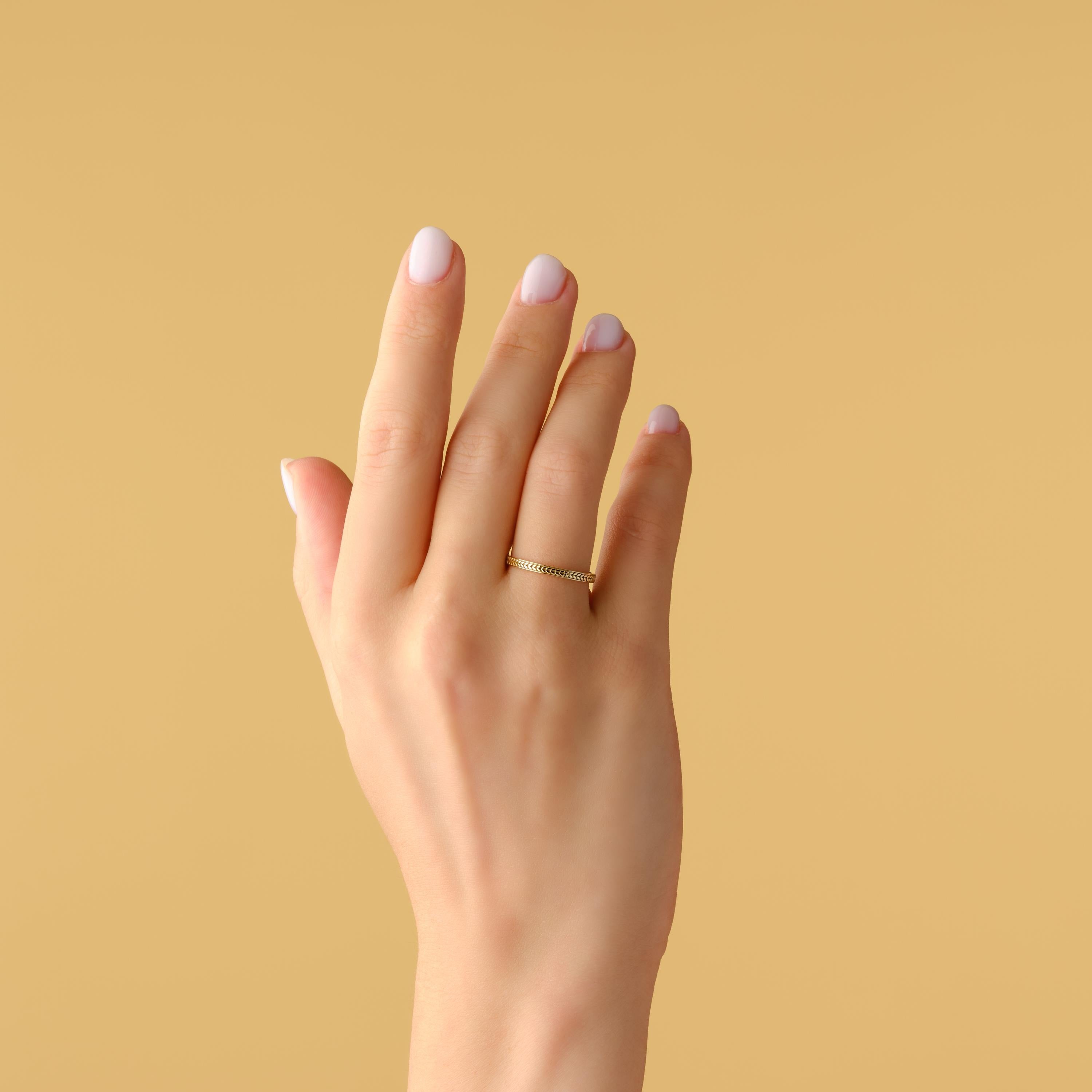 18K Gold Wedding Band Solid Gold Filigree Ring