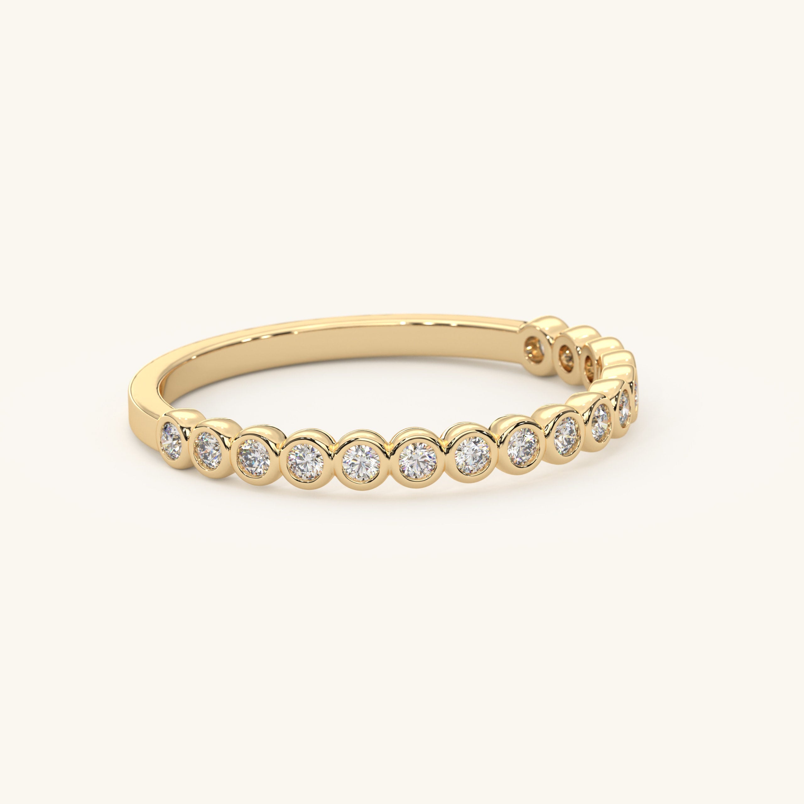Half Eternity Ring Bezel Set Diamond Band