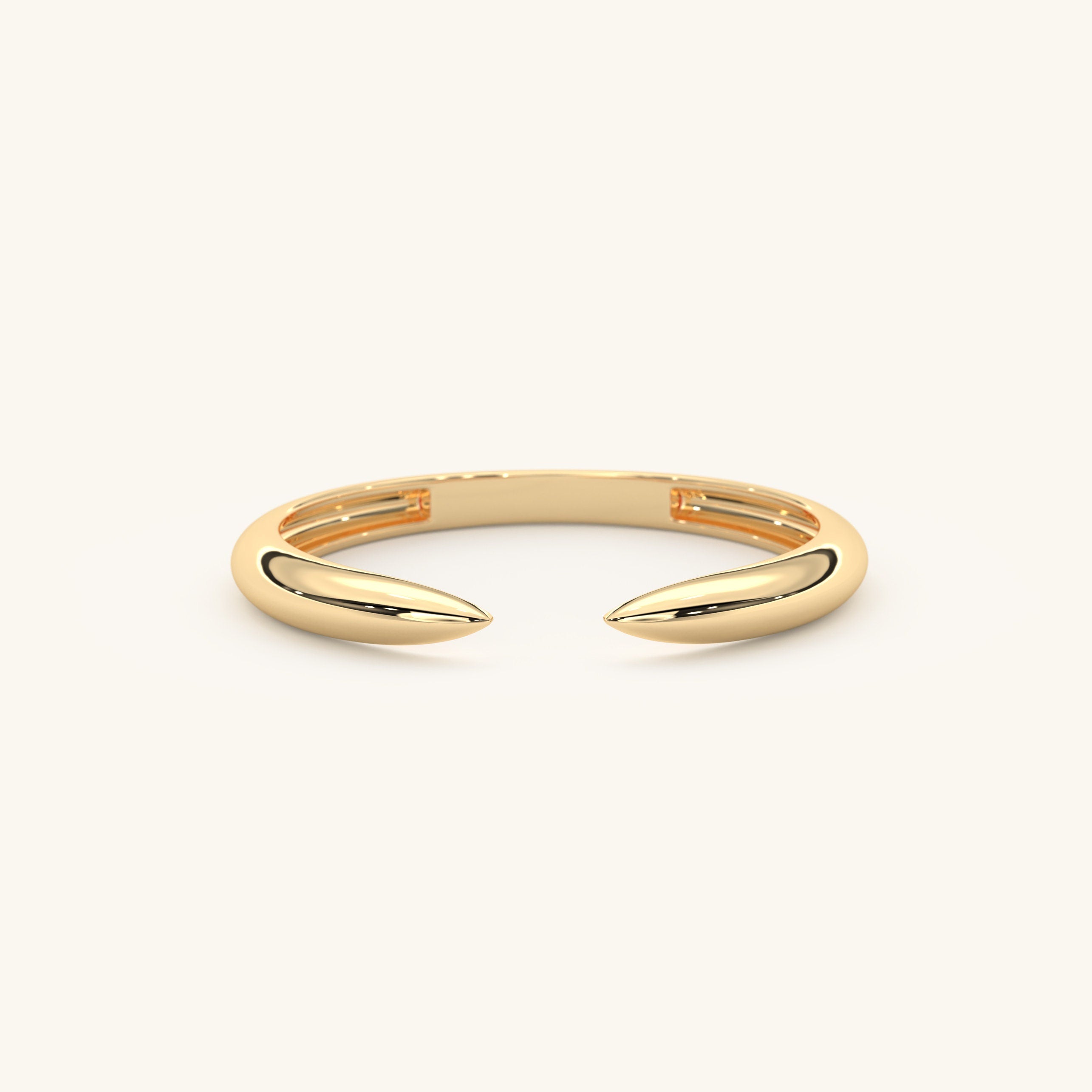 Solid Gold Open Ring Minimalist Claw