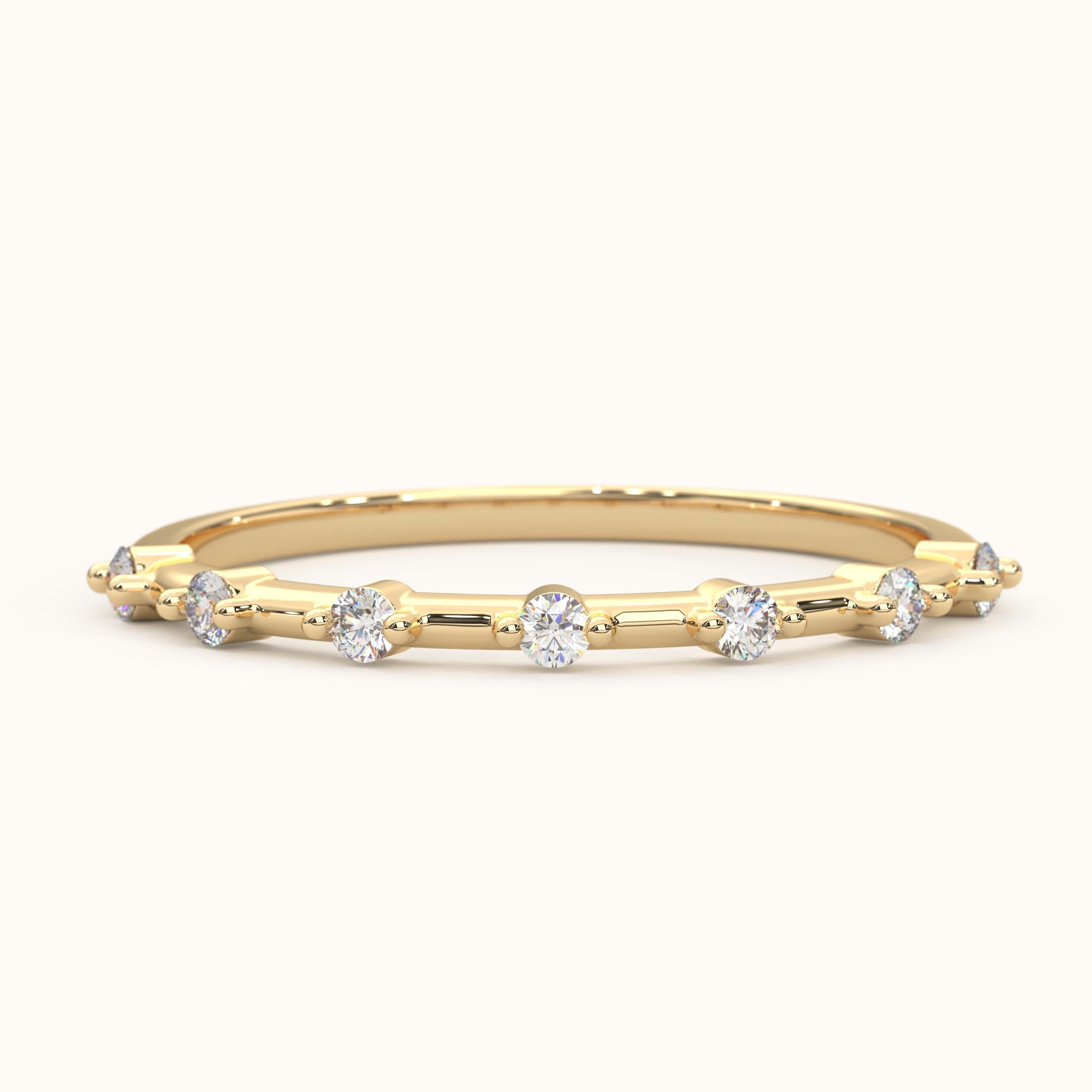 Solid Gold Petite Diamond Ring