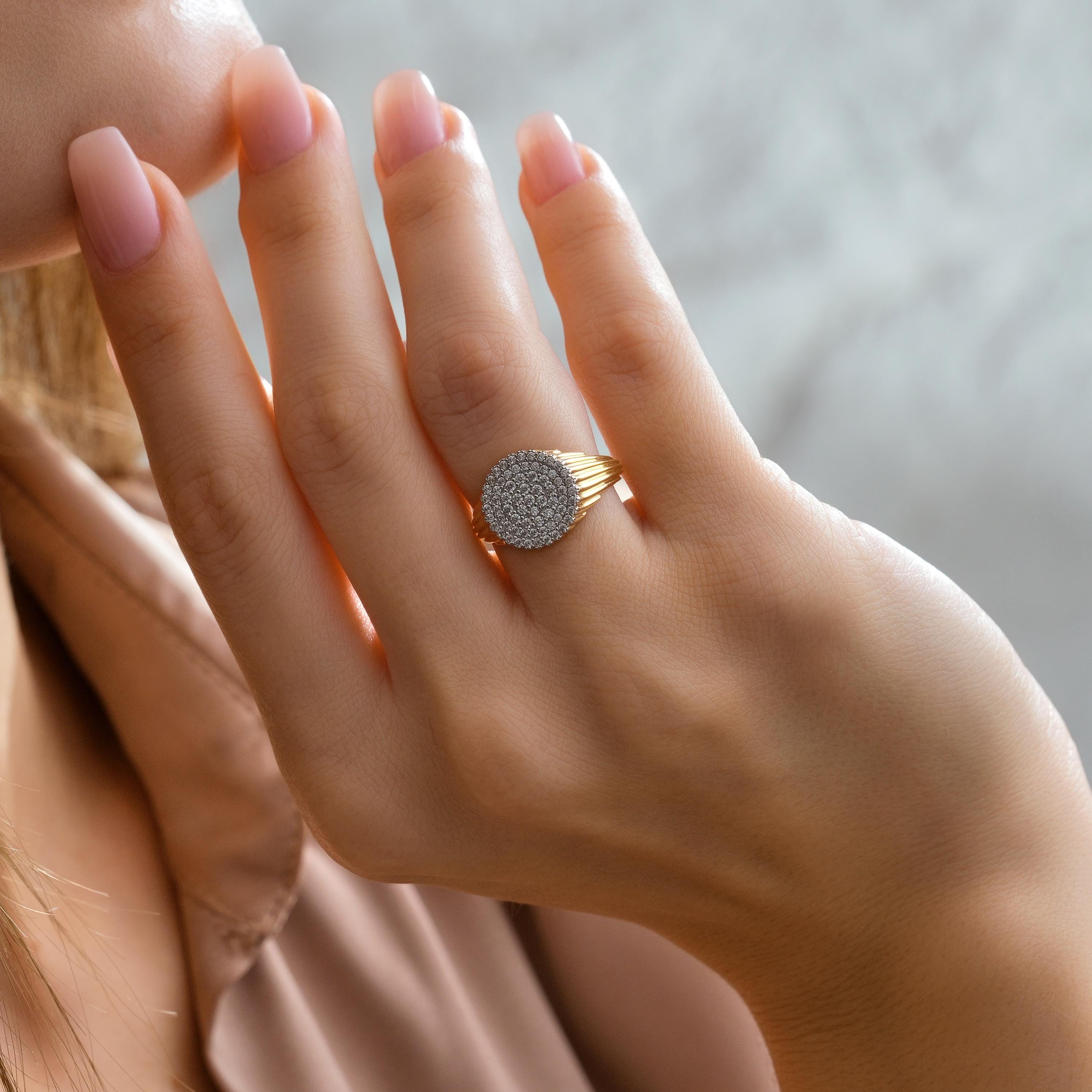Pave Diamond Circle Ring