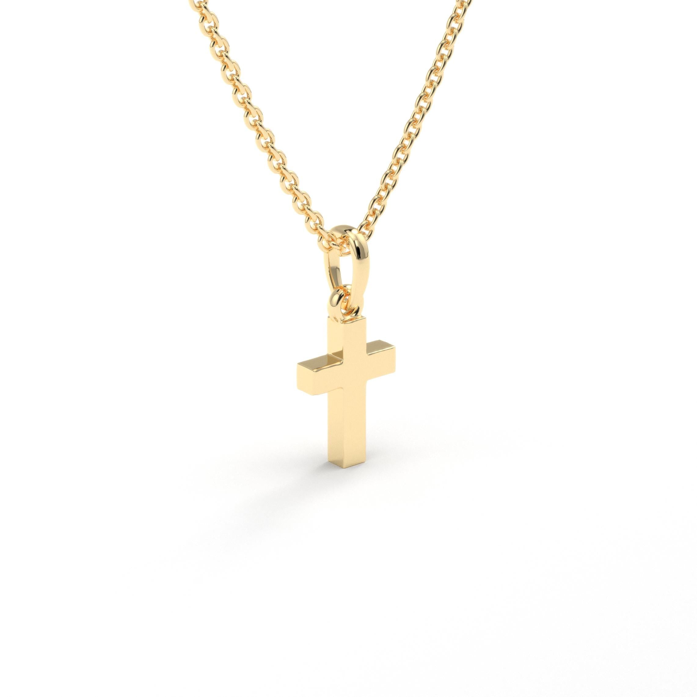 Dainty Cross Christian Pendant Gold