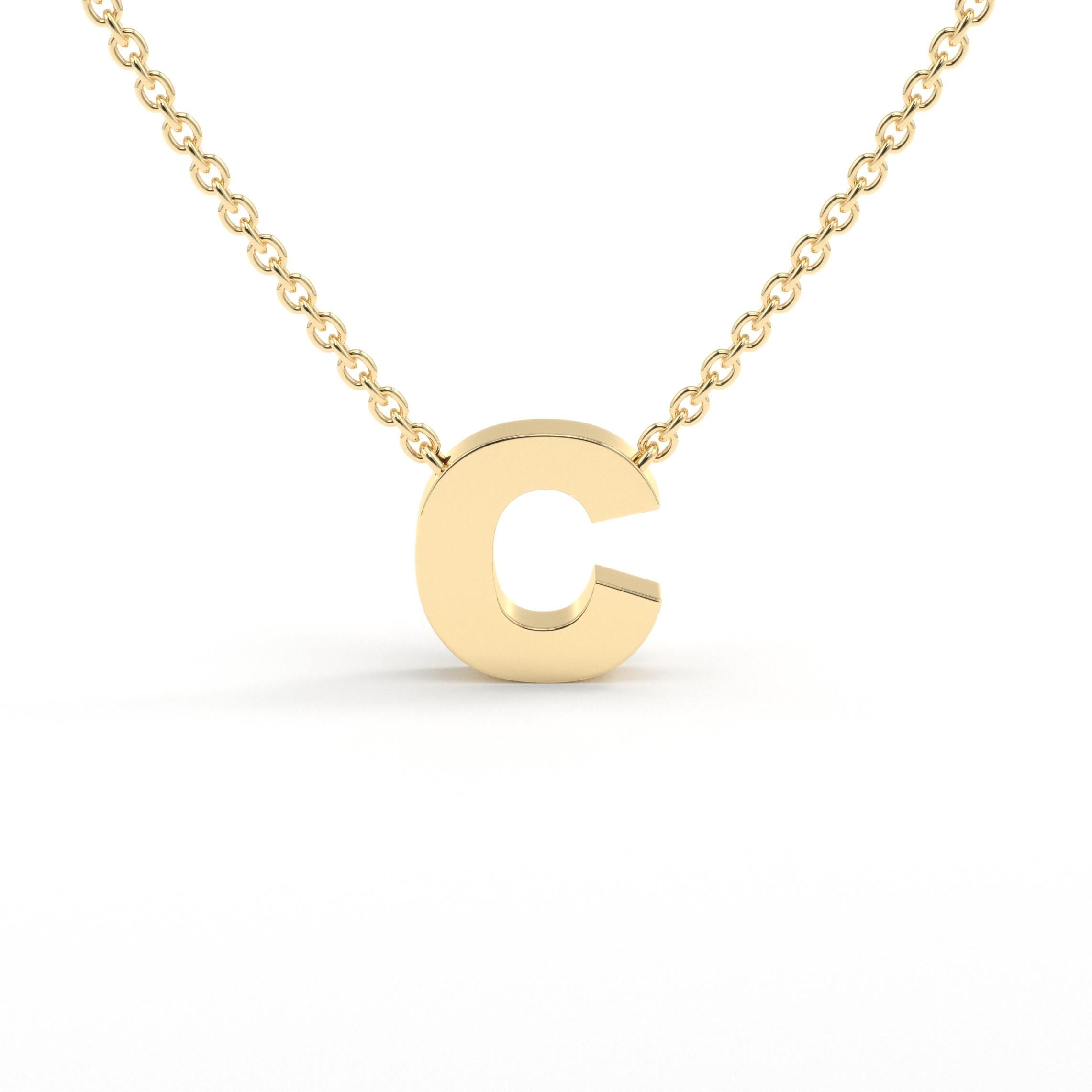 Gold Initial Necklace Minimalist Letter Pendant Jewelry