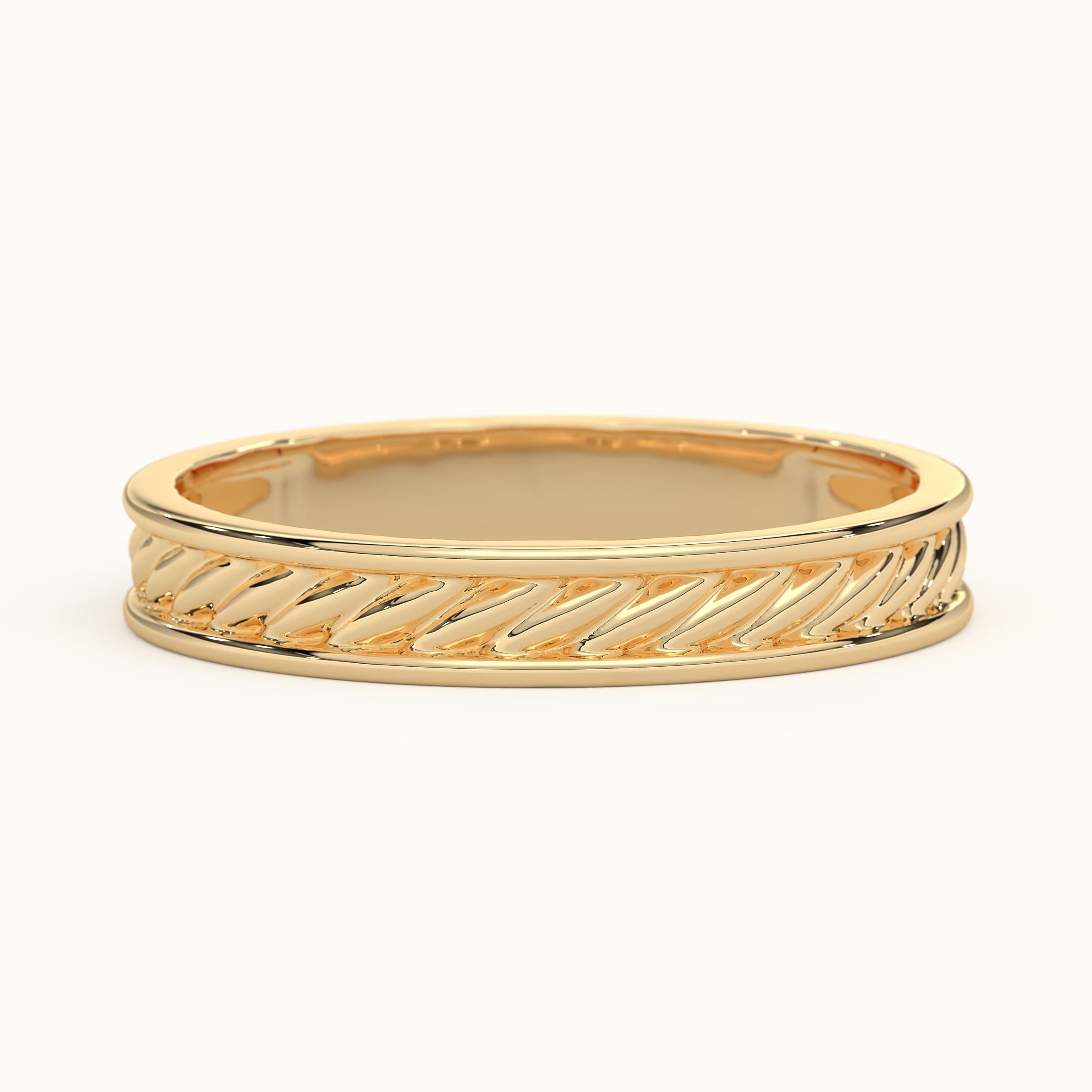 unisex wedding ring solid gold