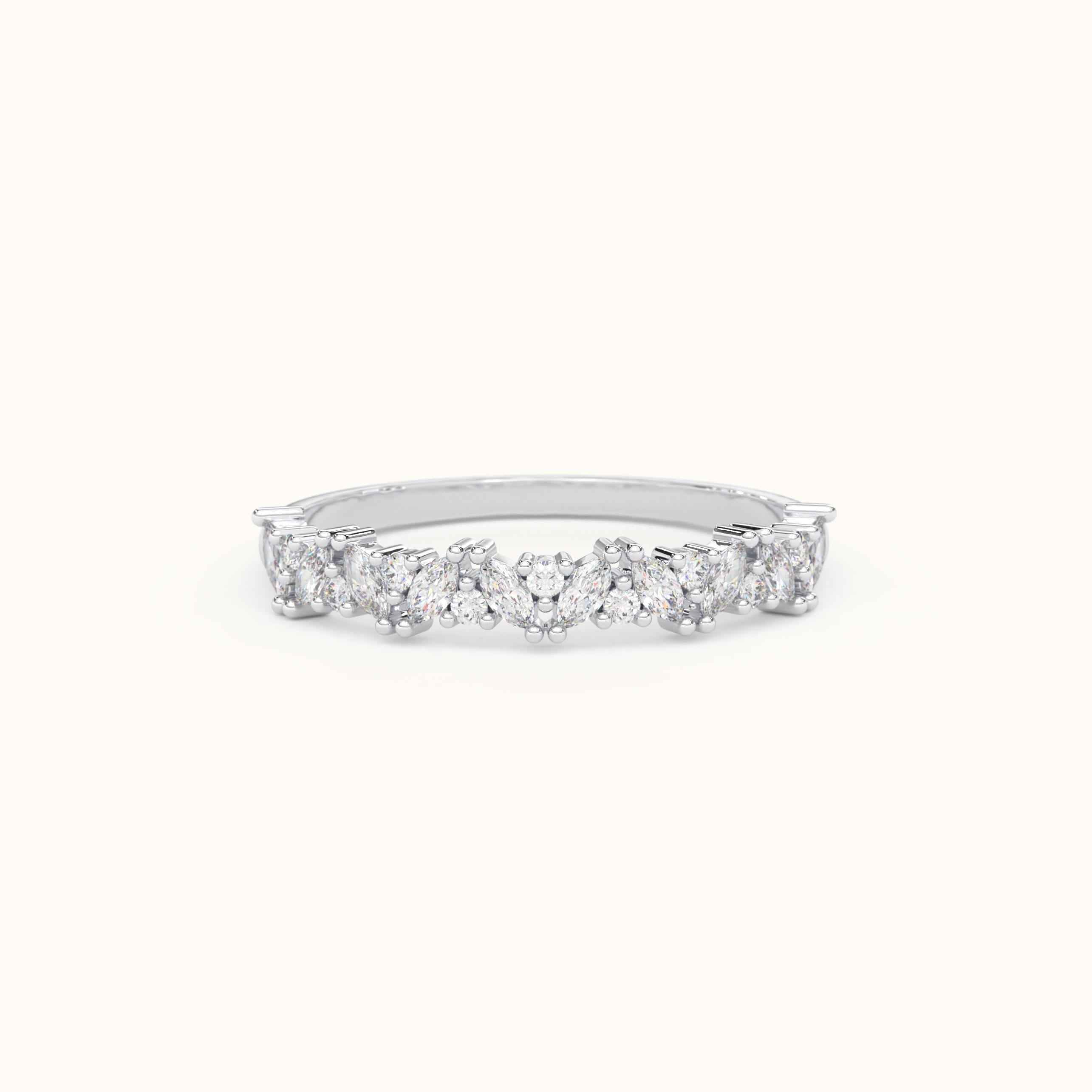 Solid Gold Marquise Diamond Ring