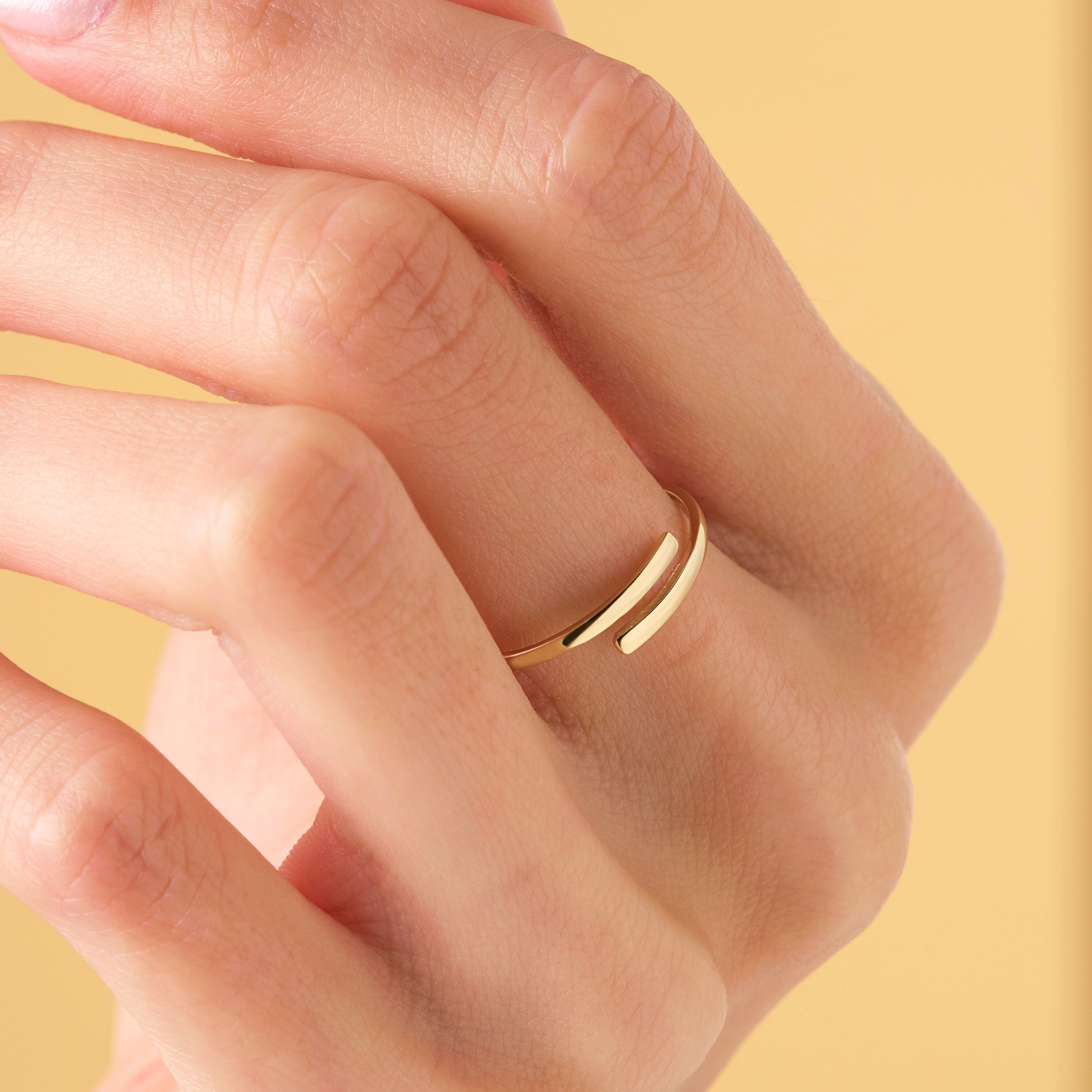 Solid Gold Wrap Ring Spiral Band