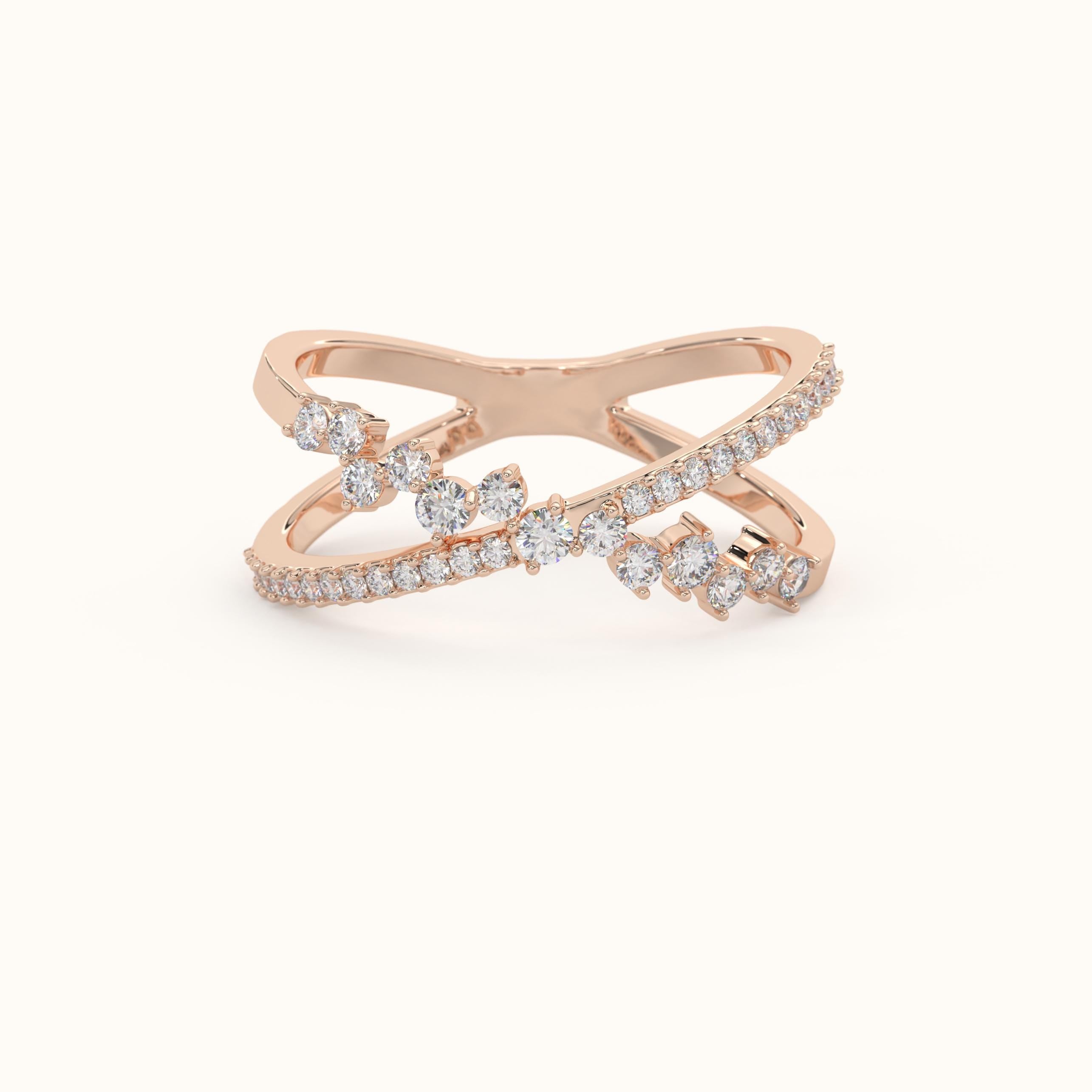 Criss Cross Diamond Ring