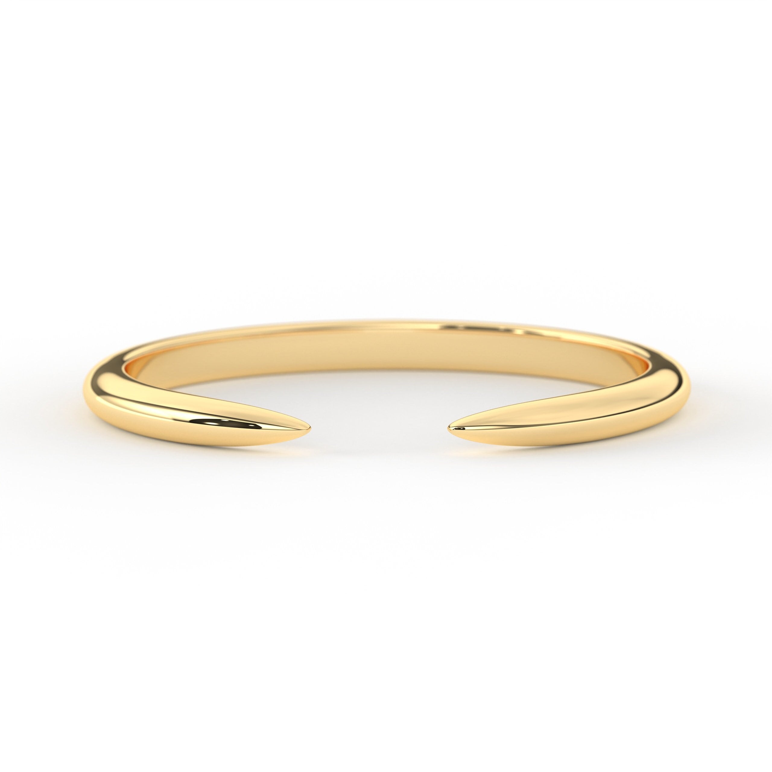 Minimalist Gold Ring Solid Gold Cuff Band