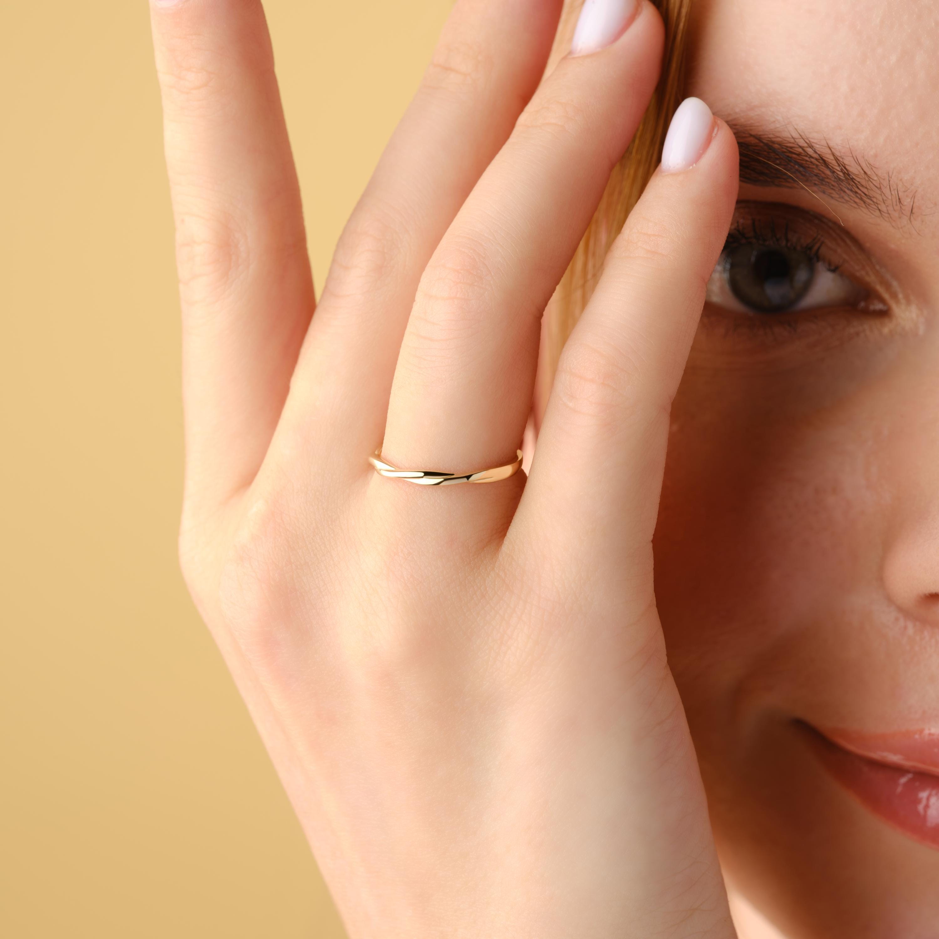 Solid Gold Minimalist Infinity Knot Ring