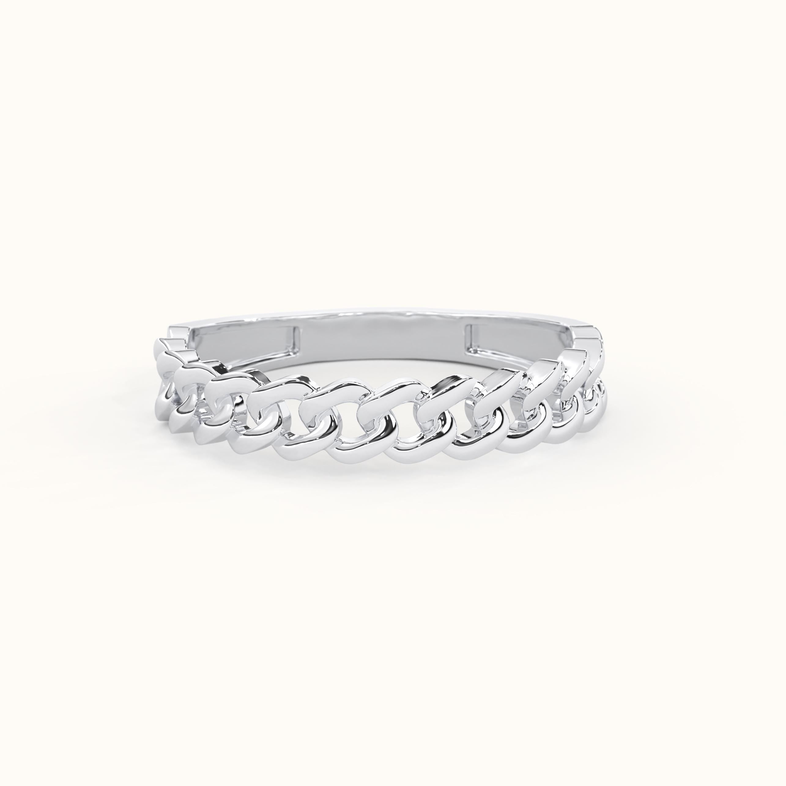 Solid Gold Half Eternity Chain Ring