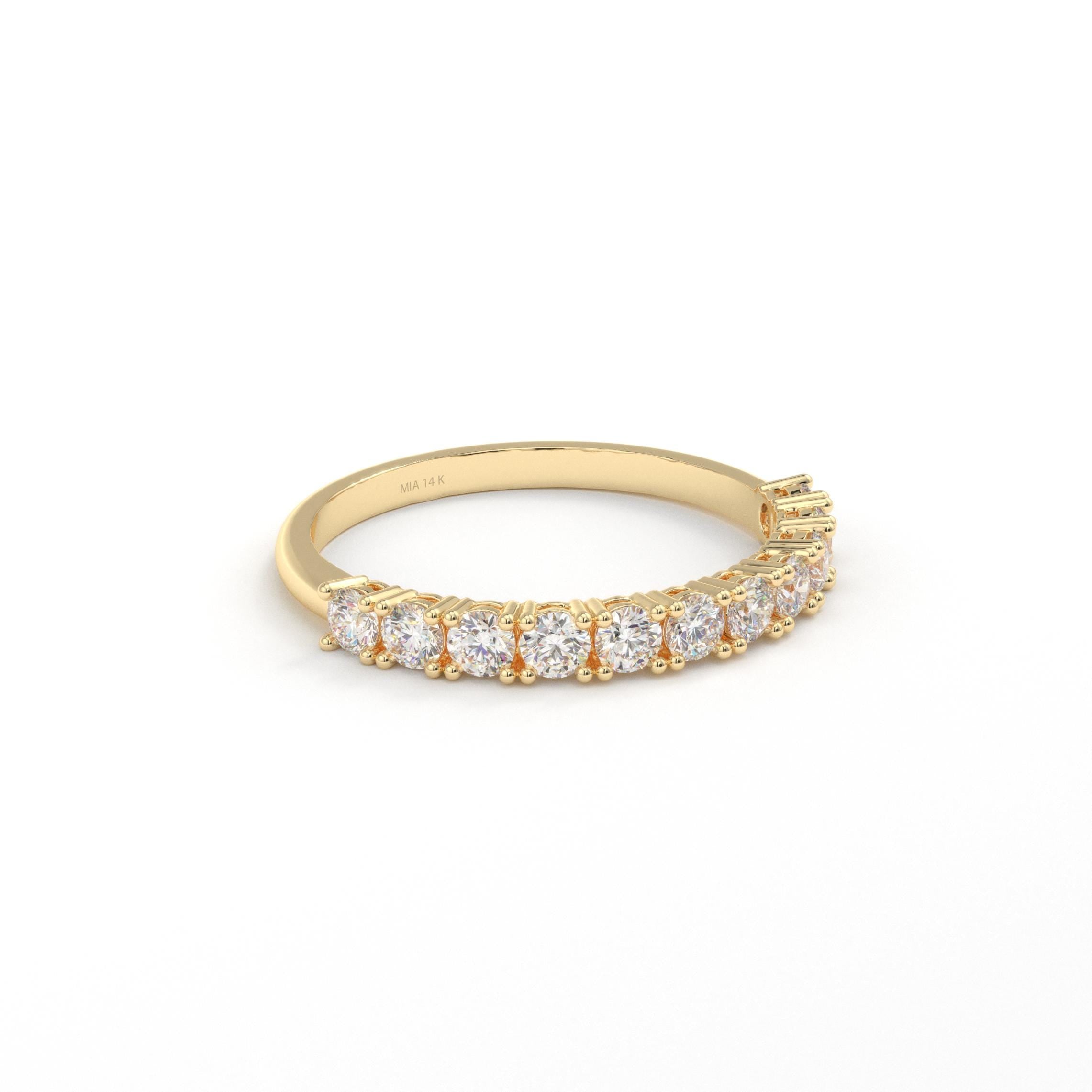 Prong Set CZ Diamond Half Eternity Band