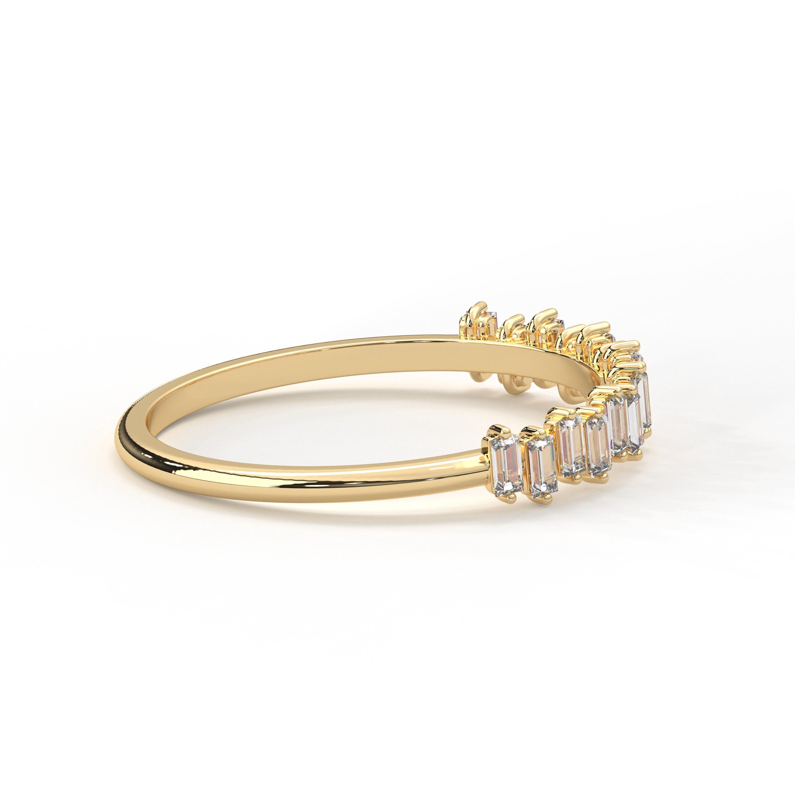 Solid Gold Wedding Ring Half Eternity Band