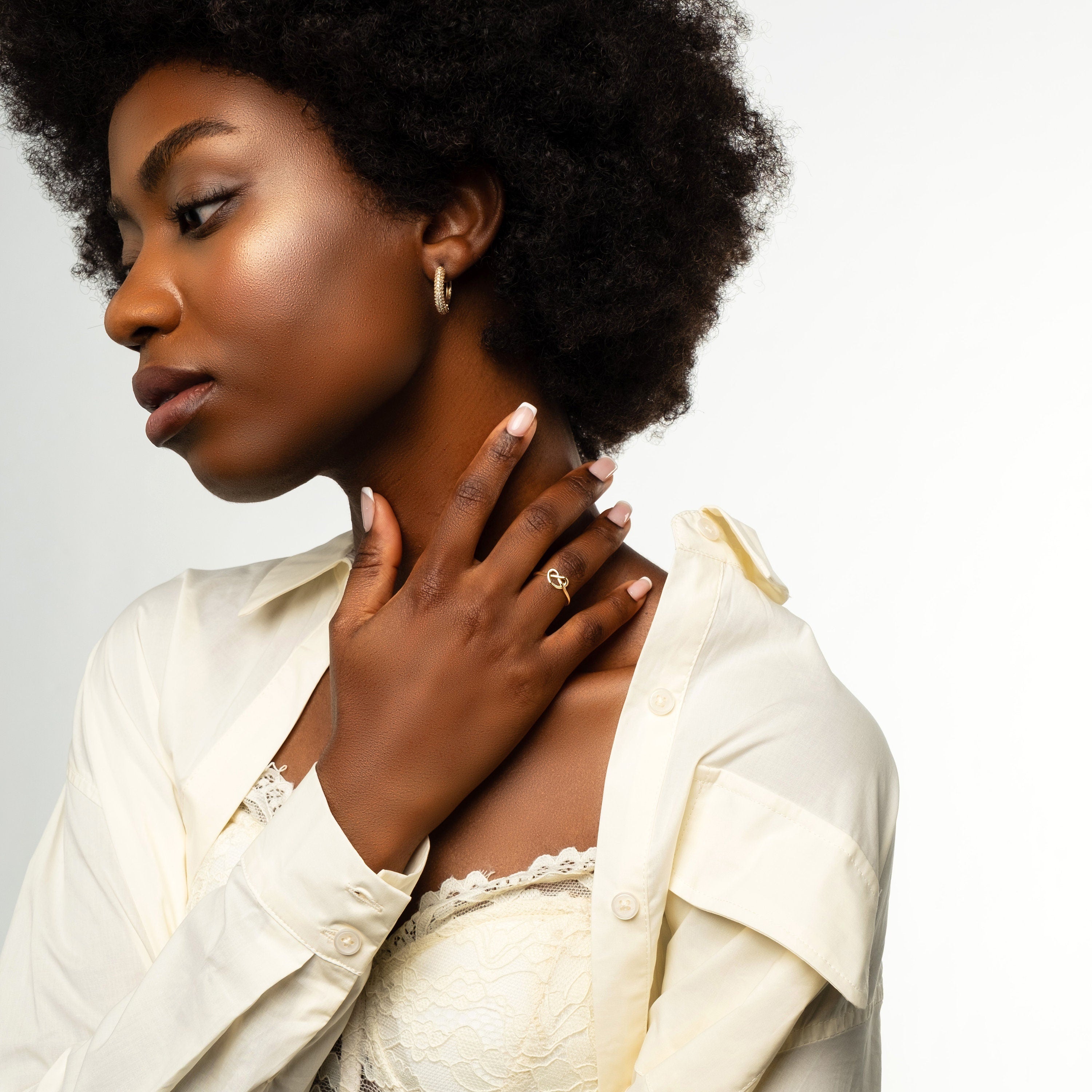 Solid Gold Love Knot Heart Ring