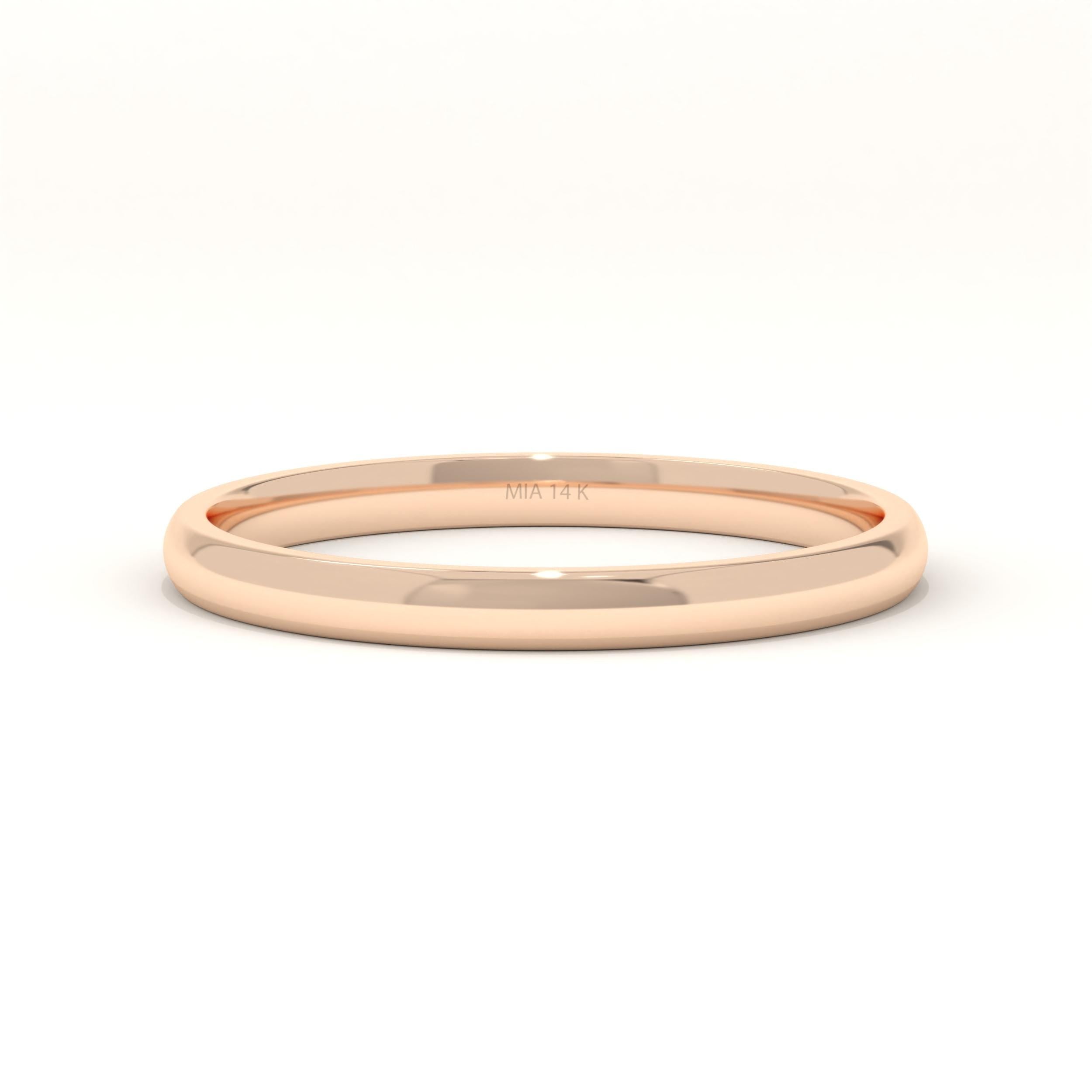 rose gold plain wedding band