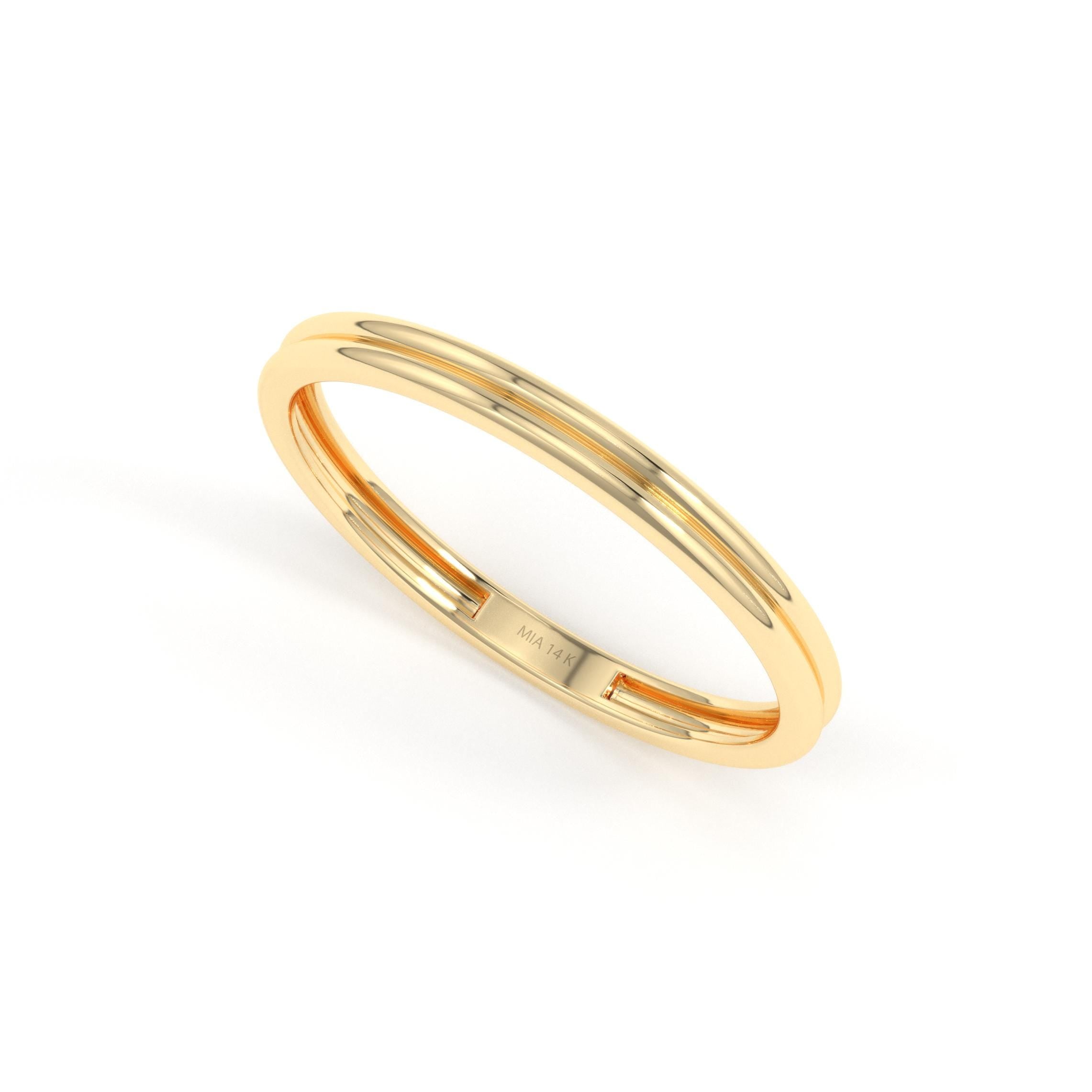 gold double band stacking ring