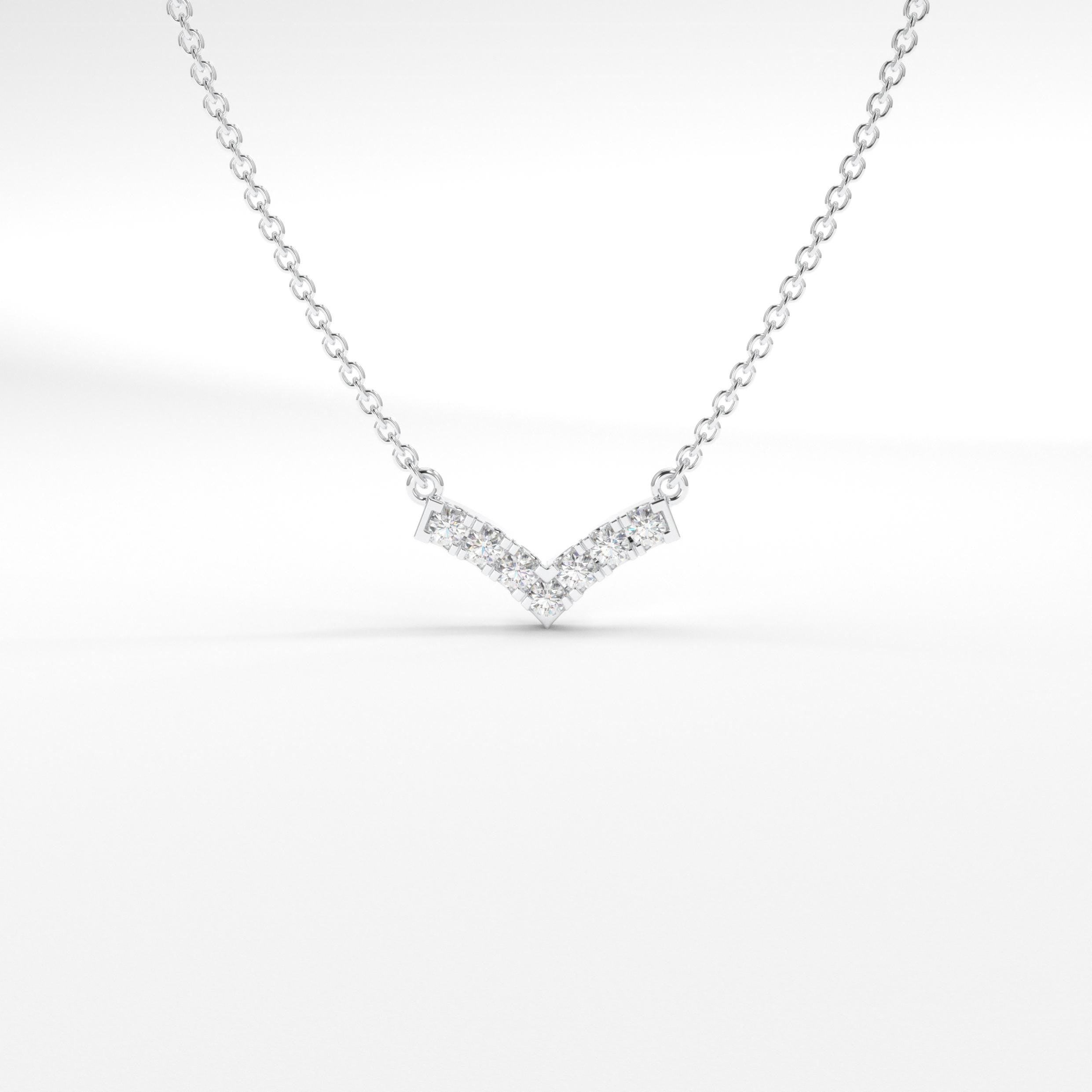 white gold chevron pendant necklace
