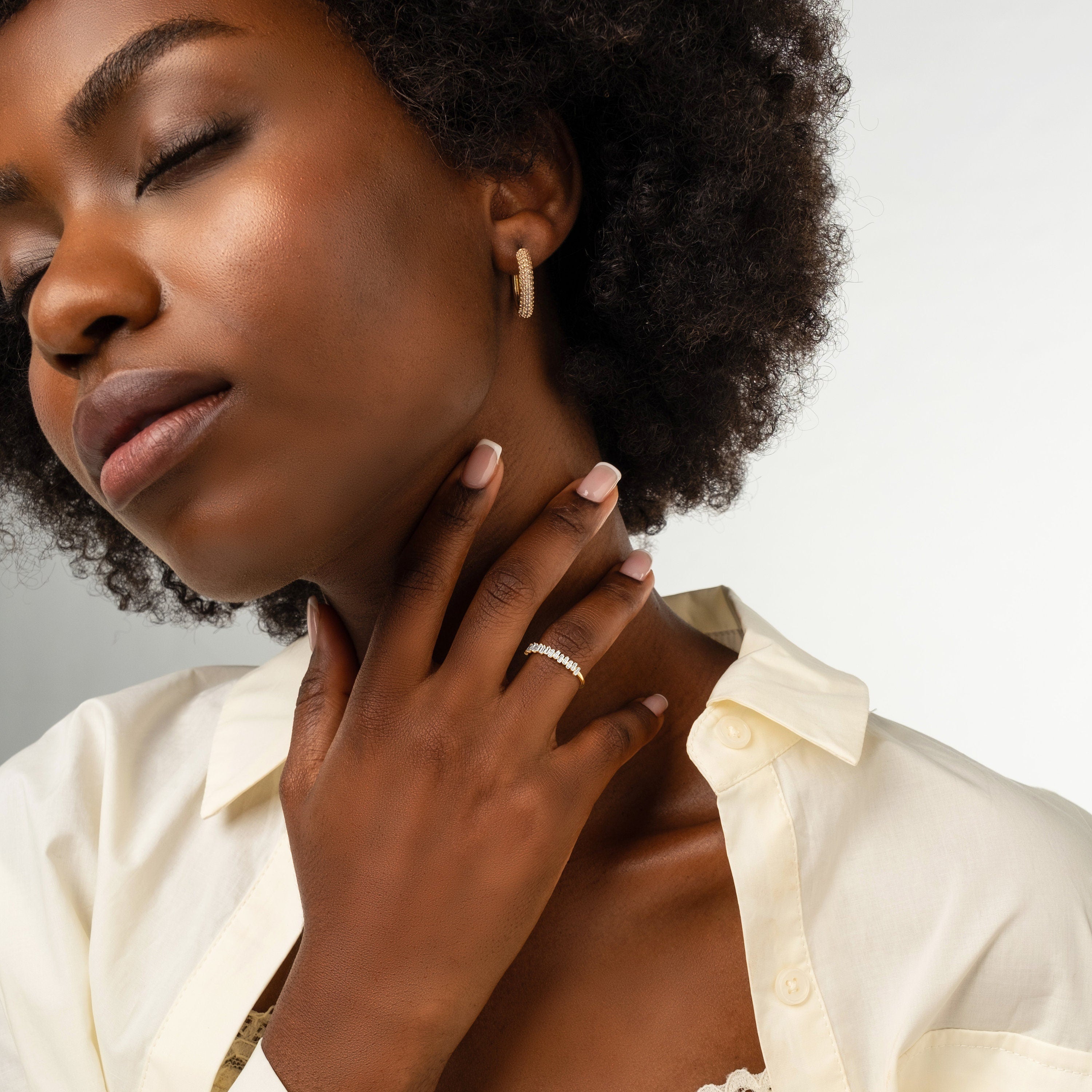 Solid Gold Wedding Ring Half Eternity Band