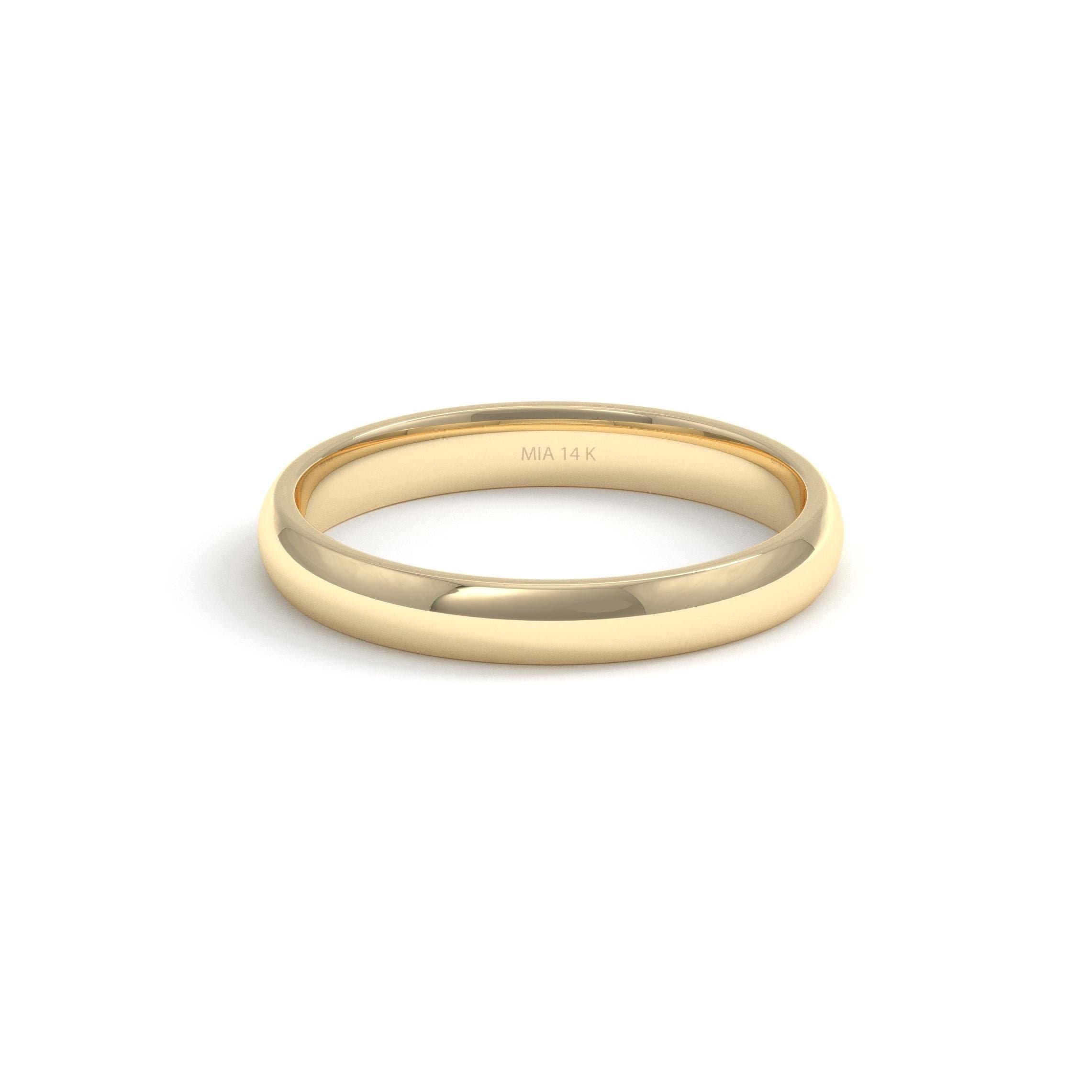 Solid Gold Wedding Band Classic Comfort Fit Ring