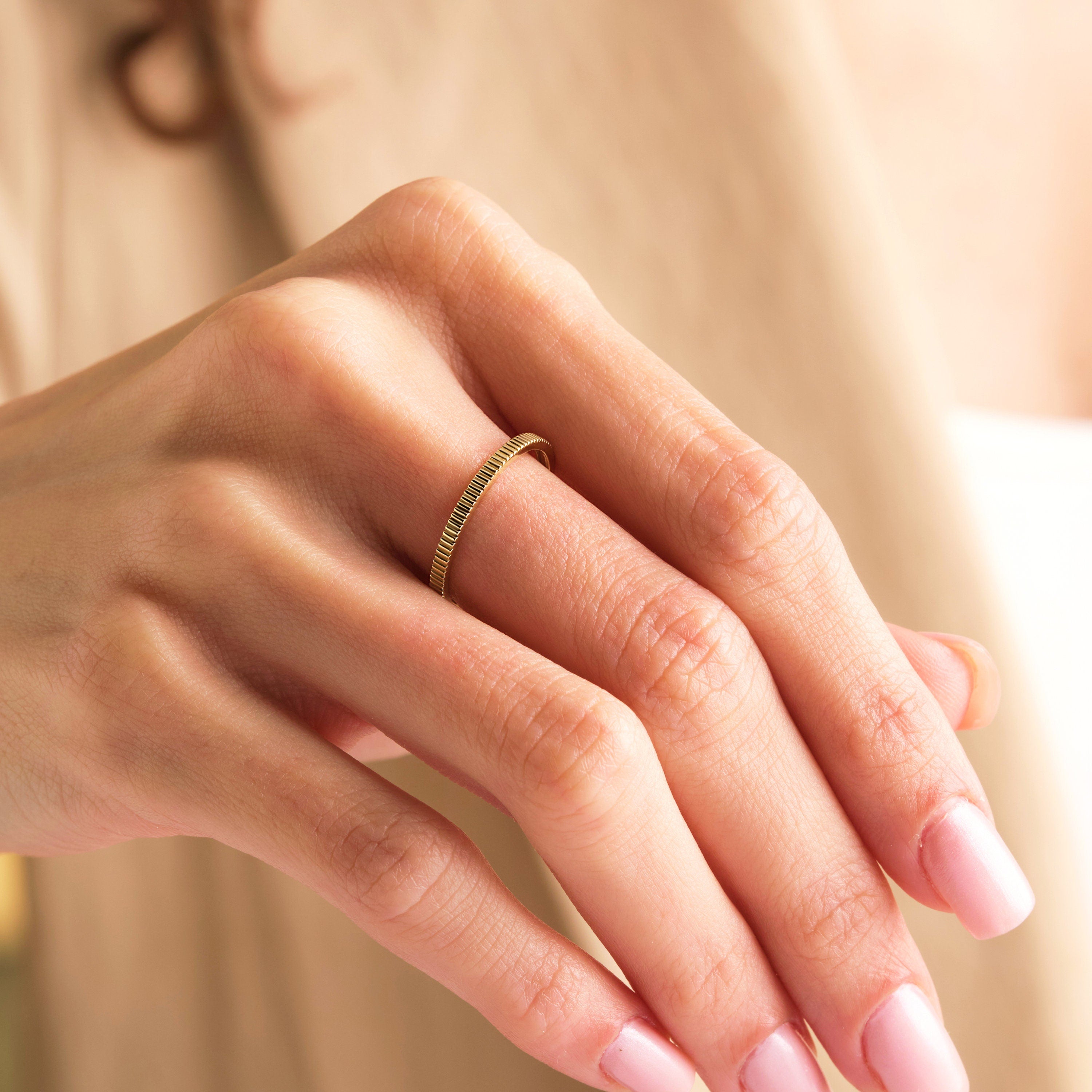 Solid Gold Wedding Band Minimalist Solid Ring