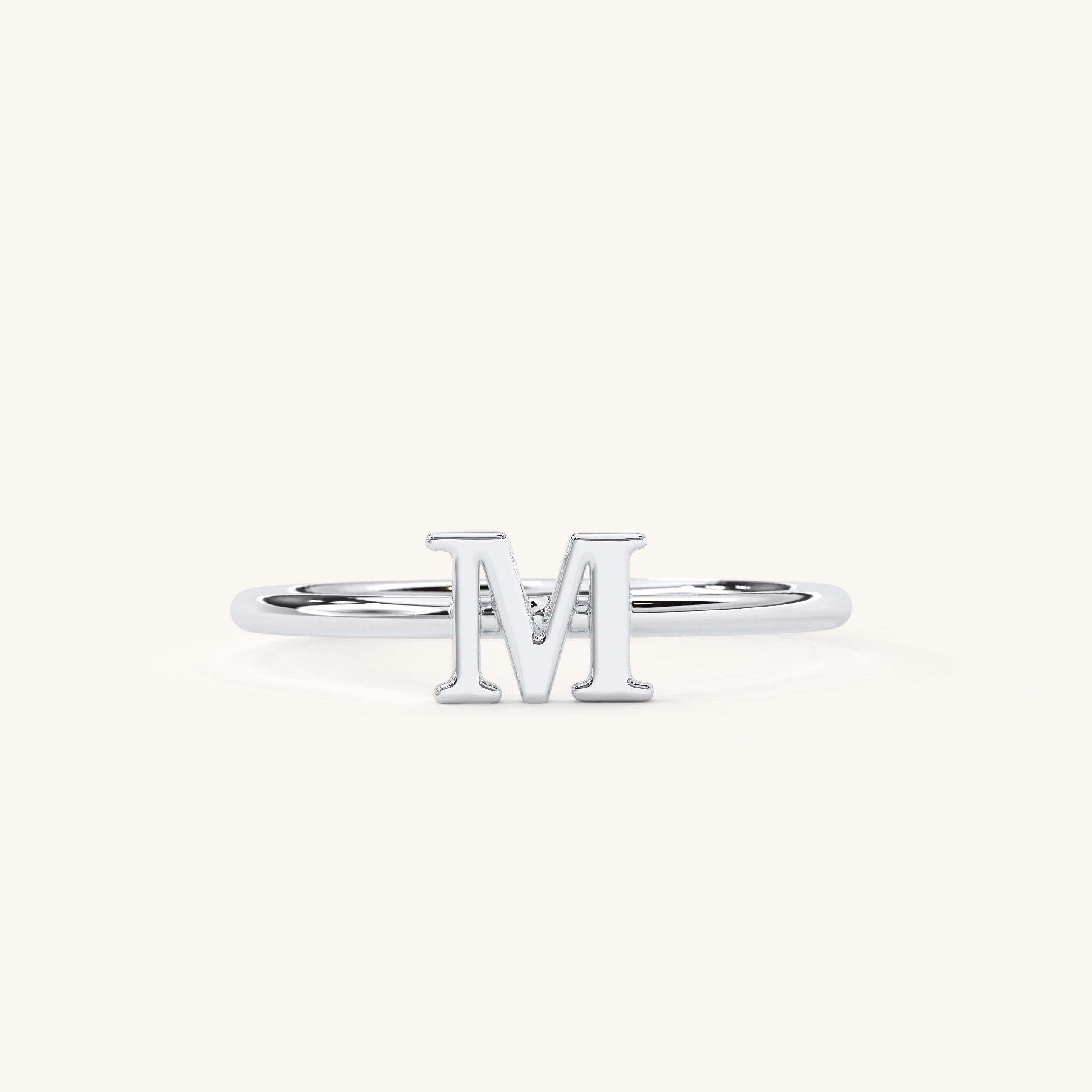 Solid Gold Initial Ring