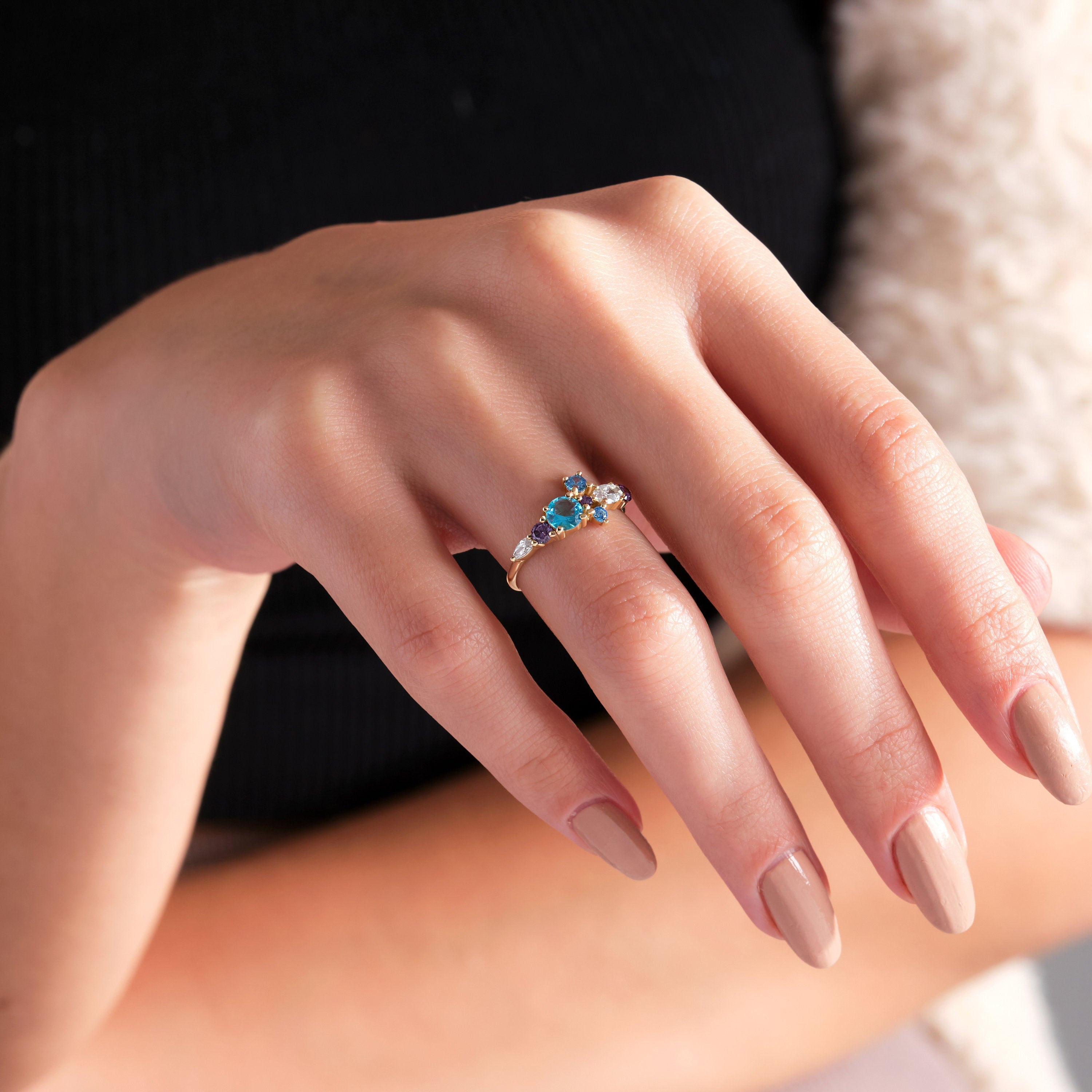 Solid Gold Birthstone Ring