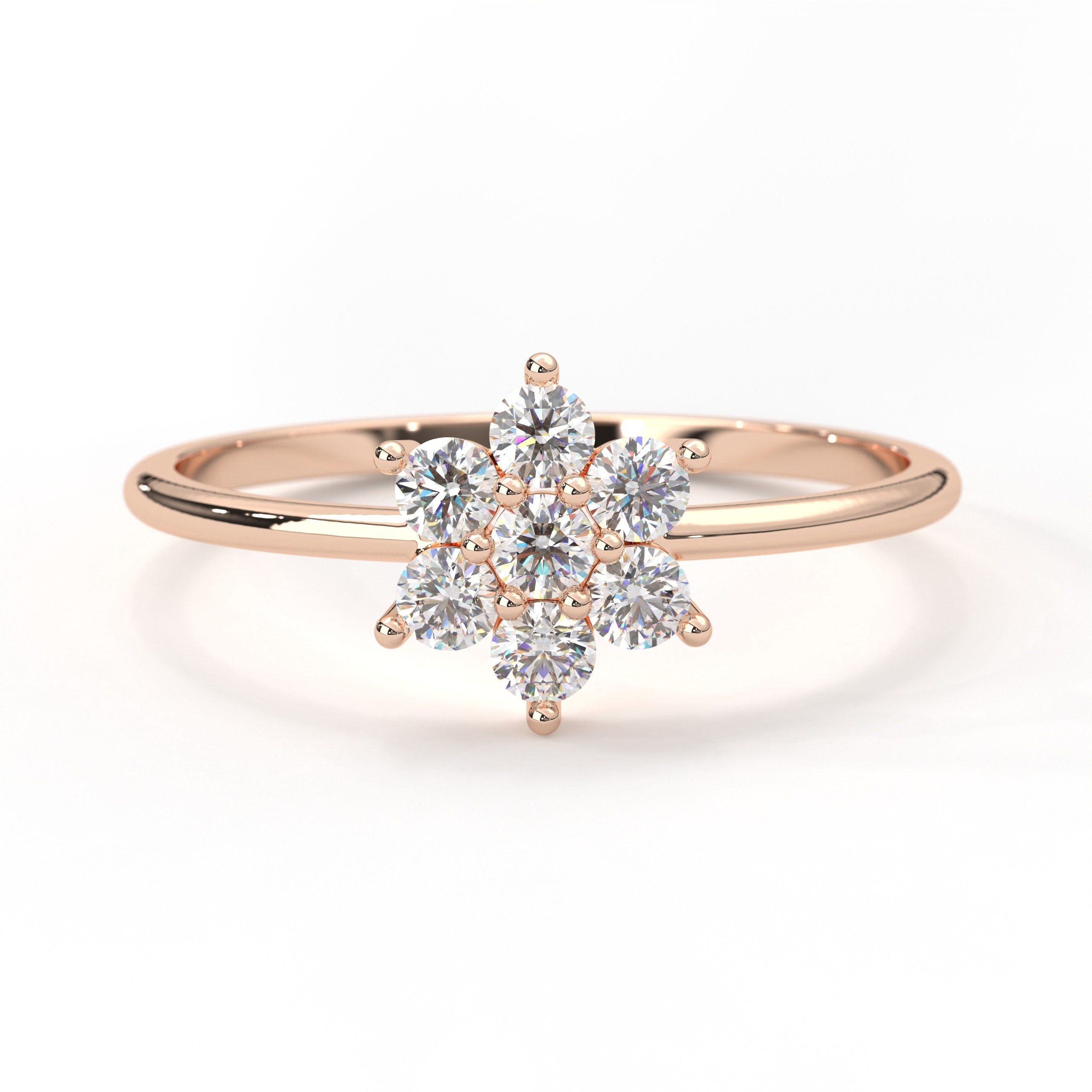 Dainty Diamond Daisy Ring