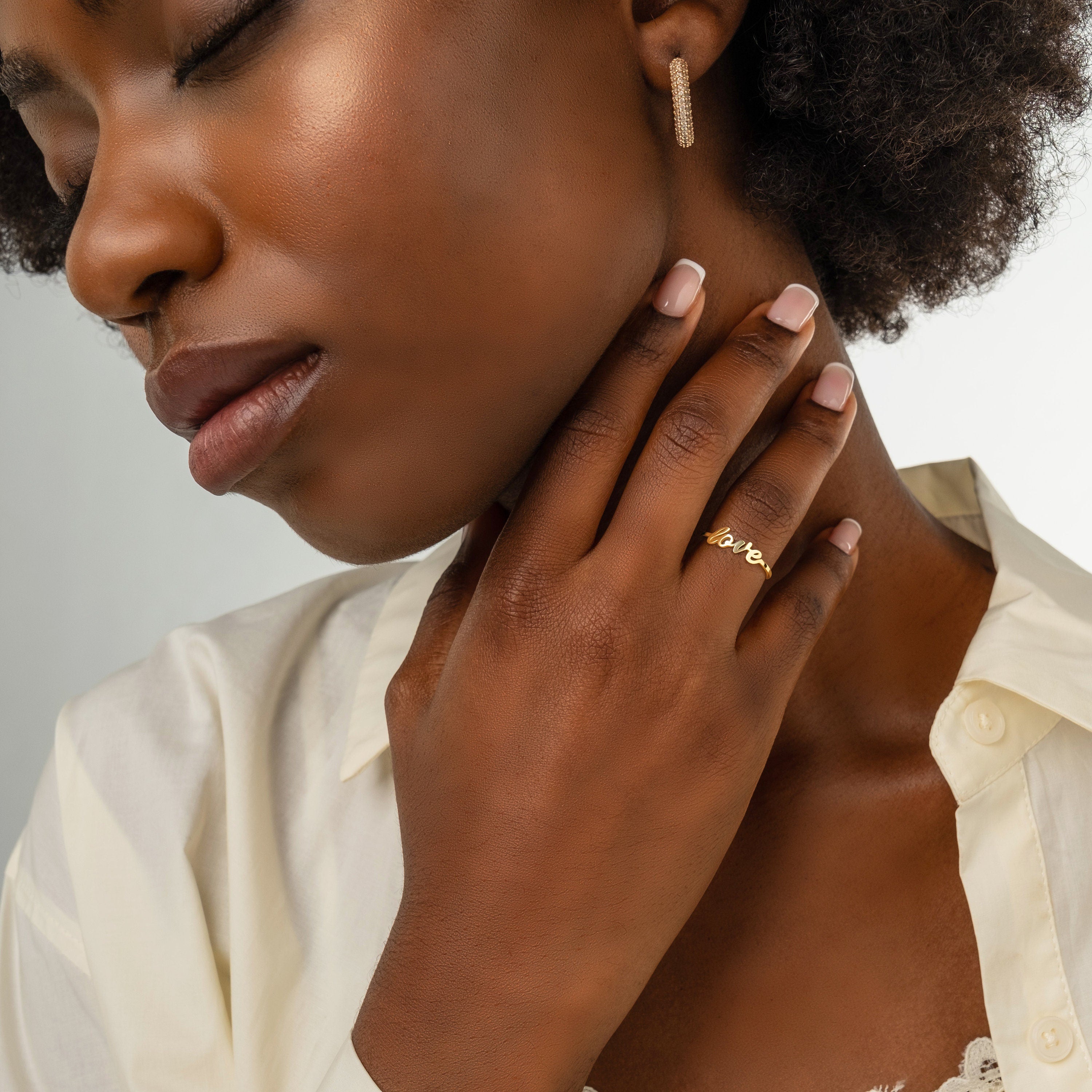 14K Gold Love Ring Handcrafted Solid Band