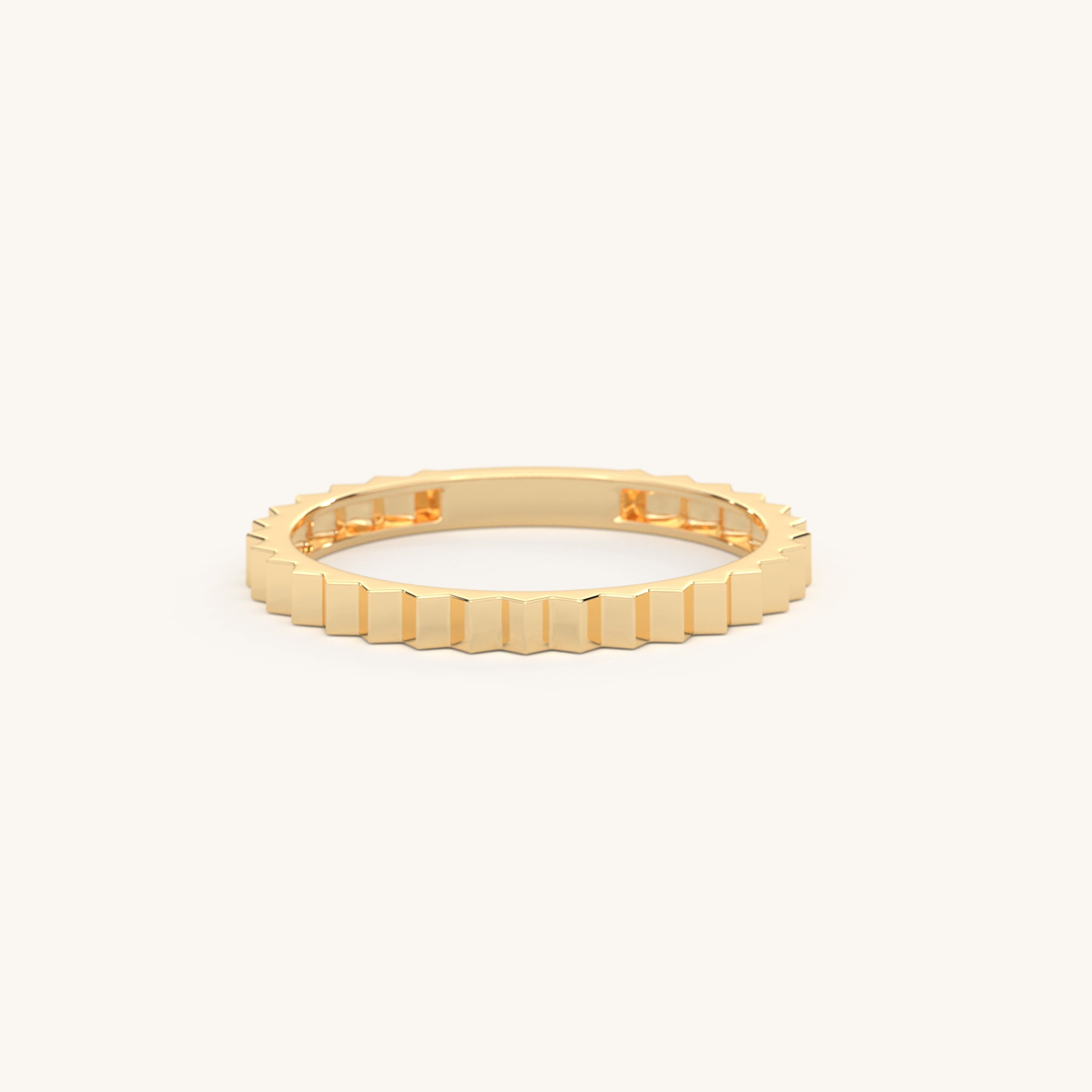 Solid Gold Textured Ring