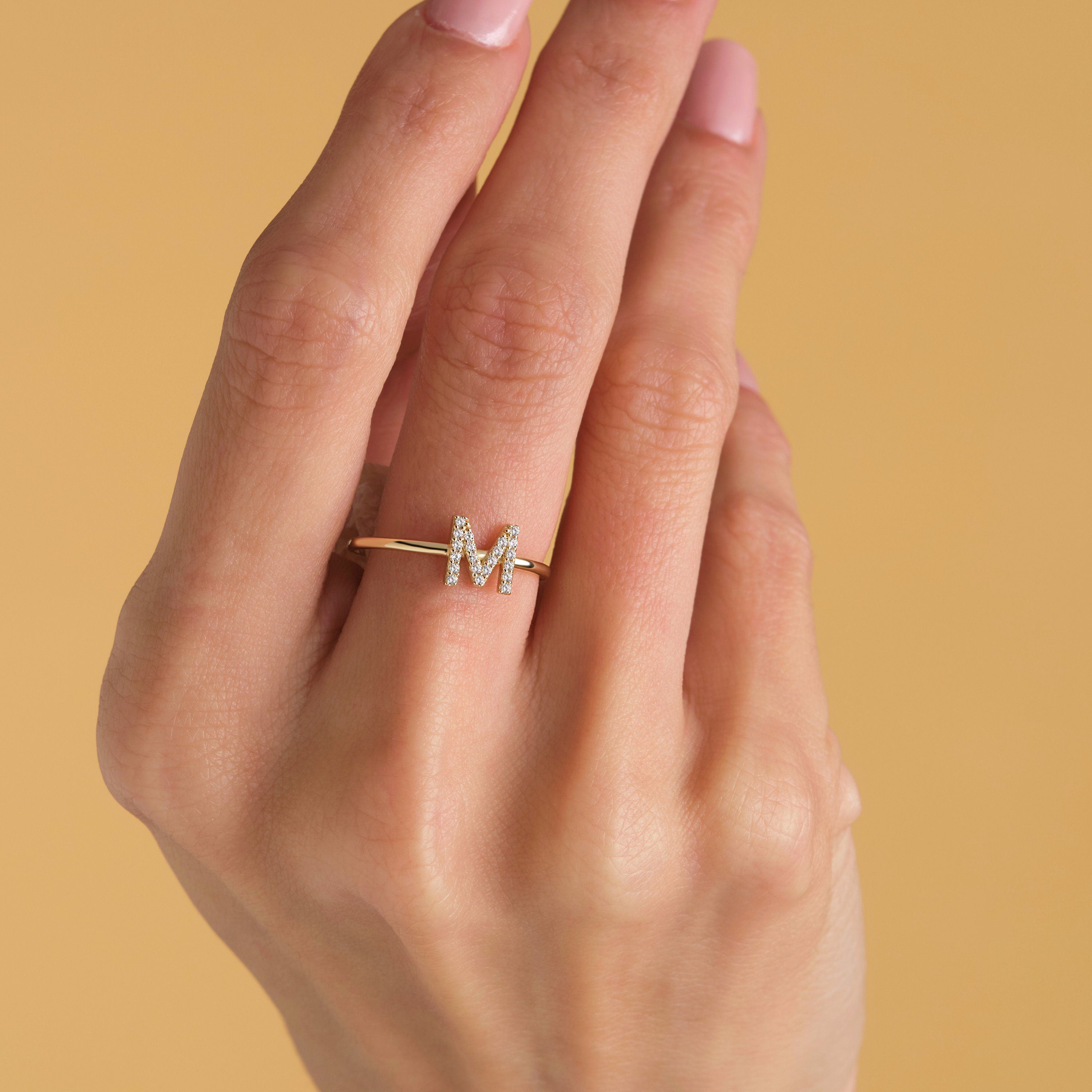 Custom Diamond Letter Ring