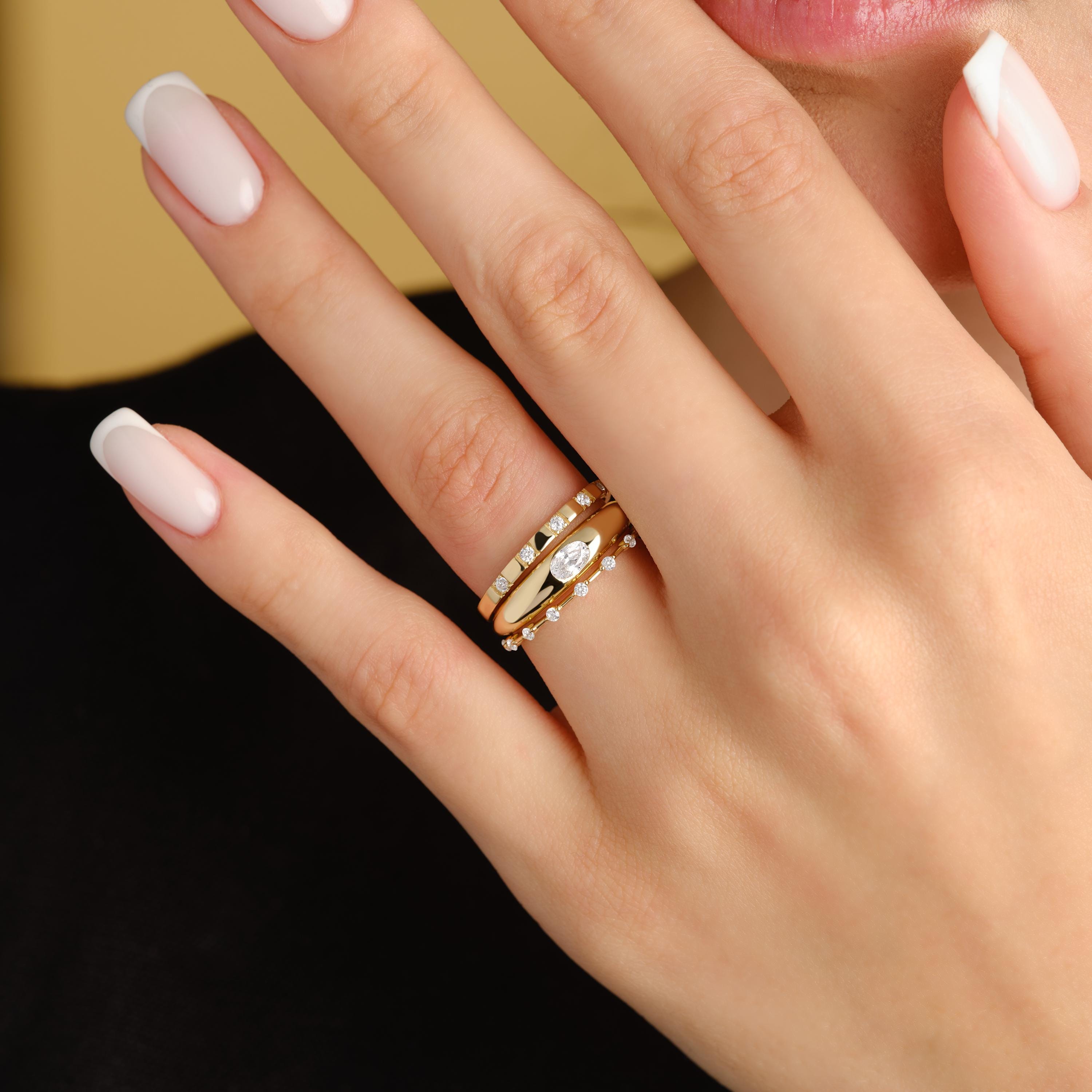 Solid Gold Petite Diamond Ring