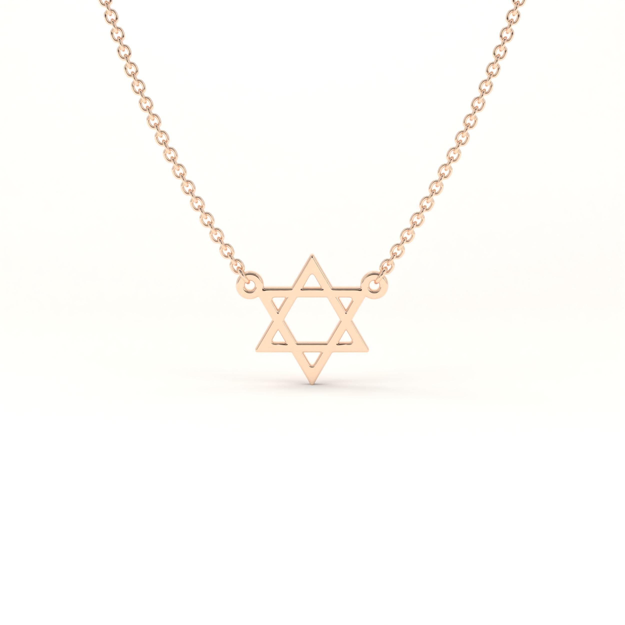 Star of David Necklace Solid Gold Pendant Dainty Jewish Jewelry