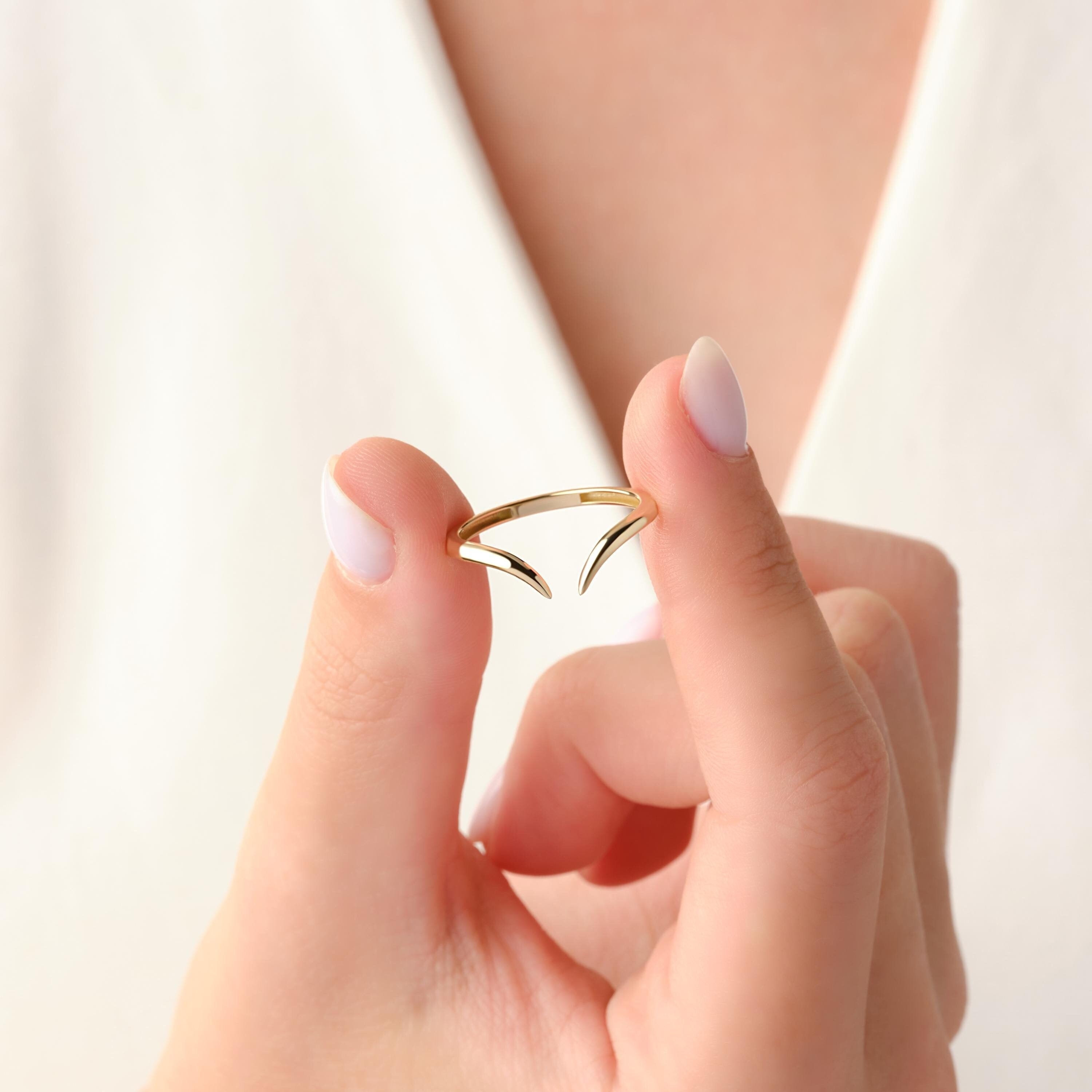 Gold Chevron Ring Comfortable Stacking Band