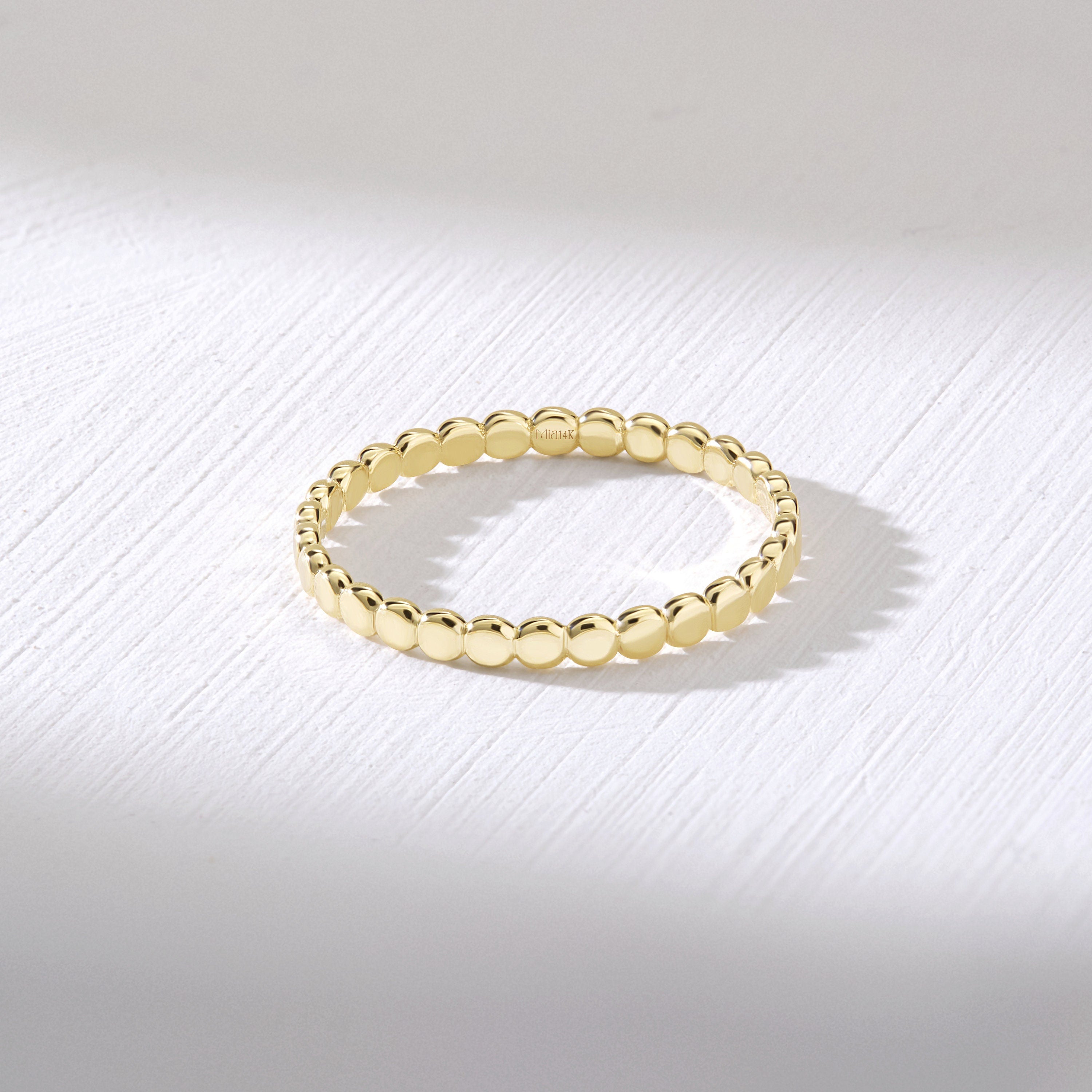 Solid Gold Wedding Band Dainty Minimalist Stacking Ring