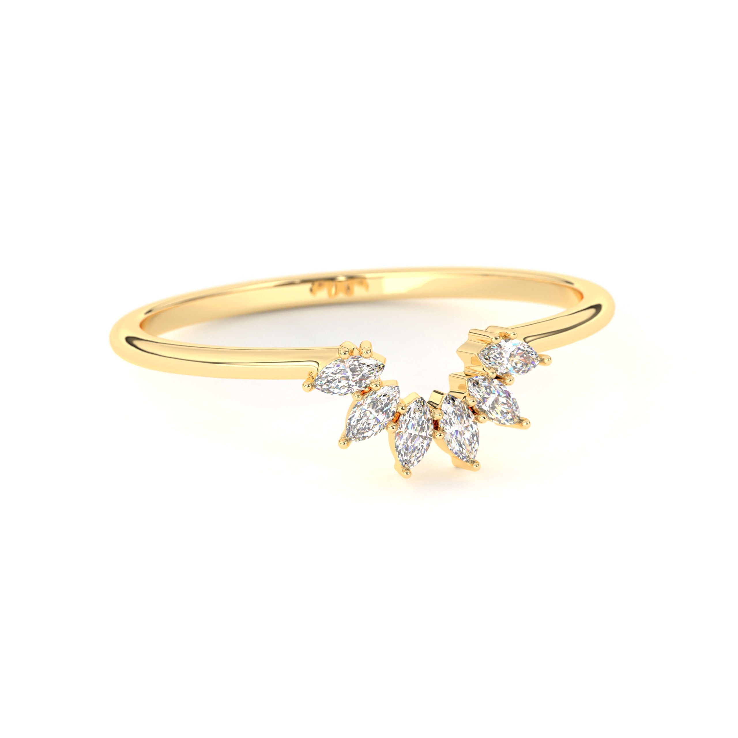 Solid Gold Marquise Cut Vintage Ring