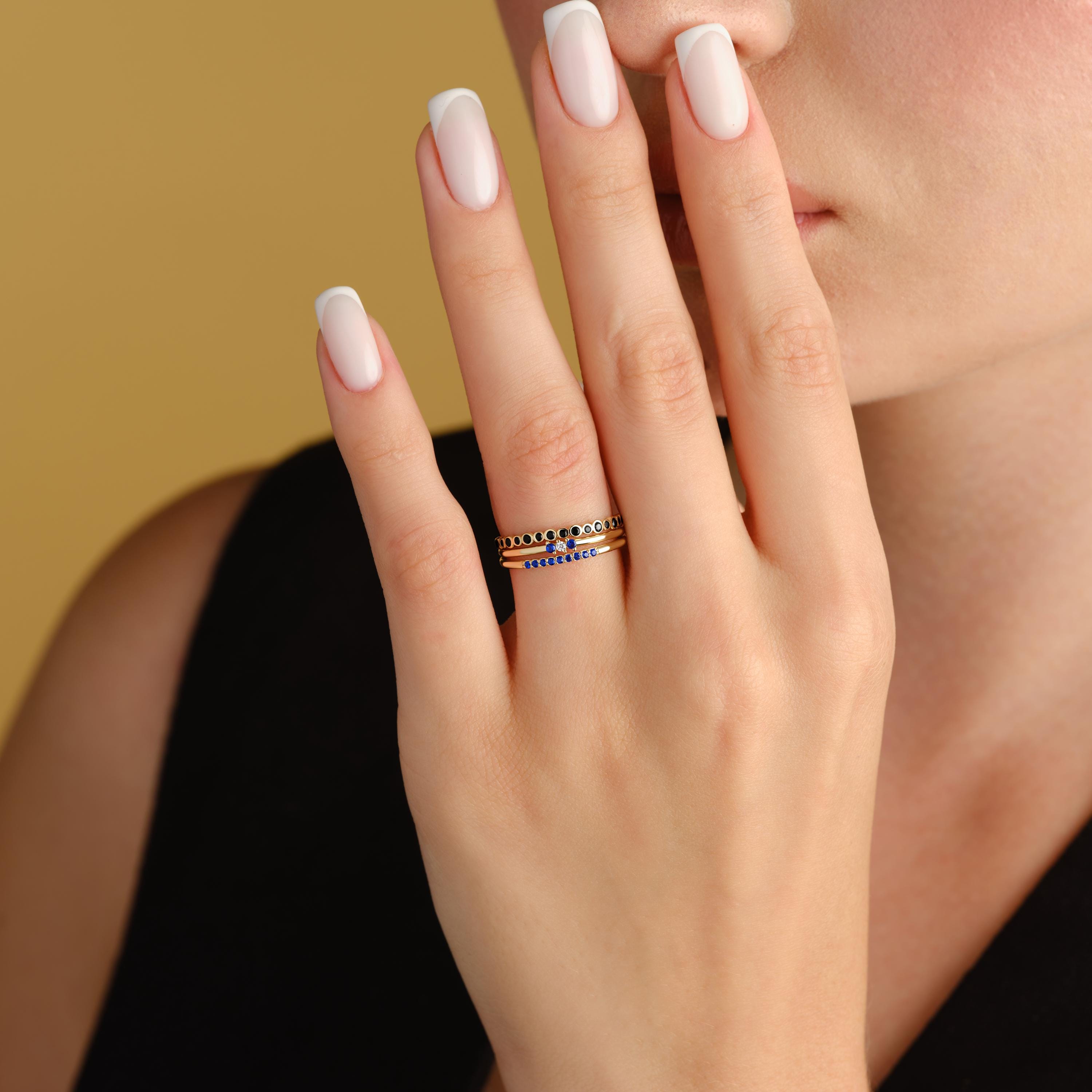 Solid Gold Stacking Sapphire Ring